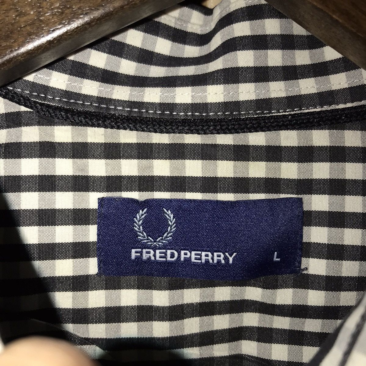 Vintage Fred Perry Checkered Button Down Size US L / EU 52-54 / 3 - 3 Thumbnail