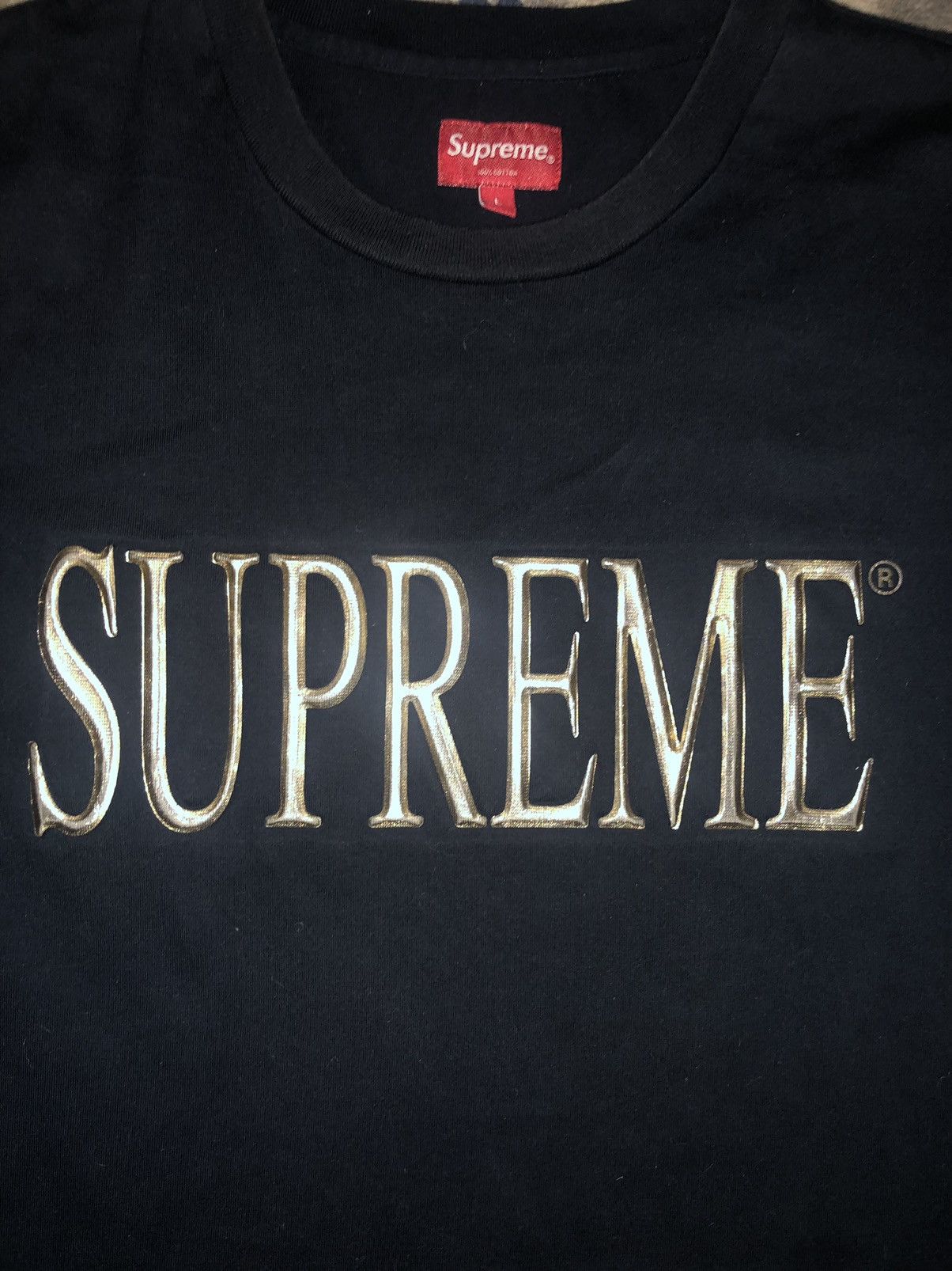 Supreme Gold Logo L/S Size US L / EU 52-54 / 3 - 2 Thumbnail