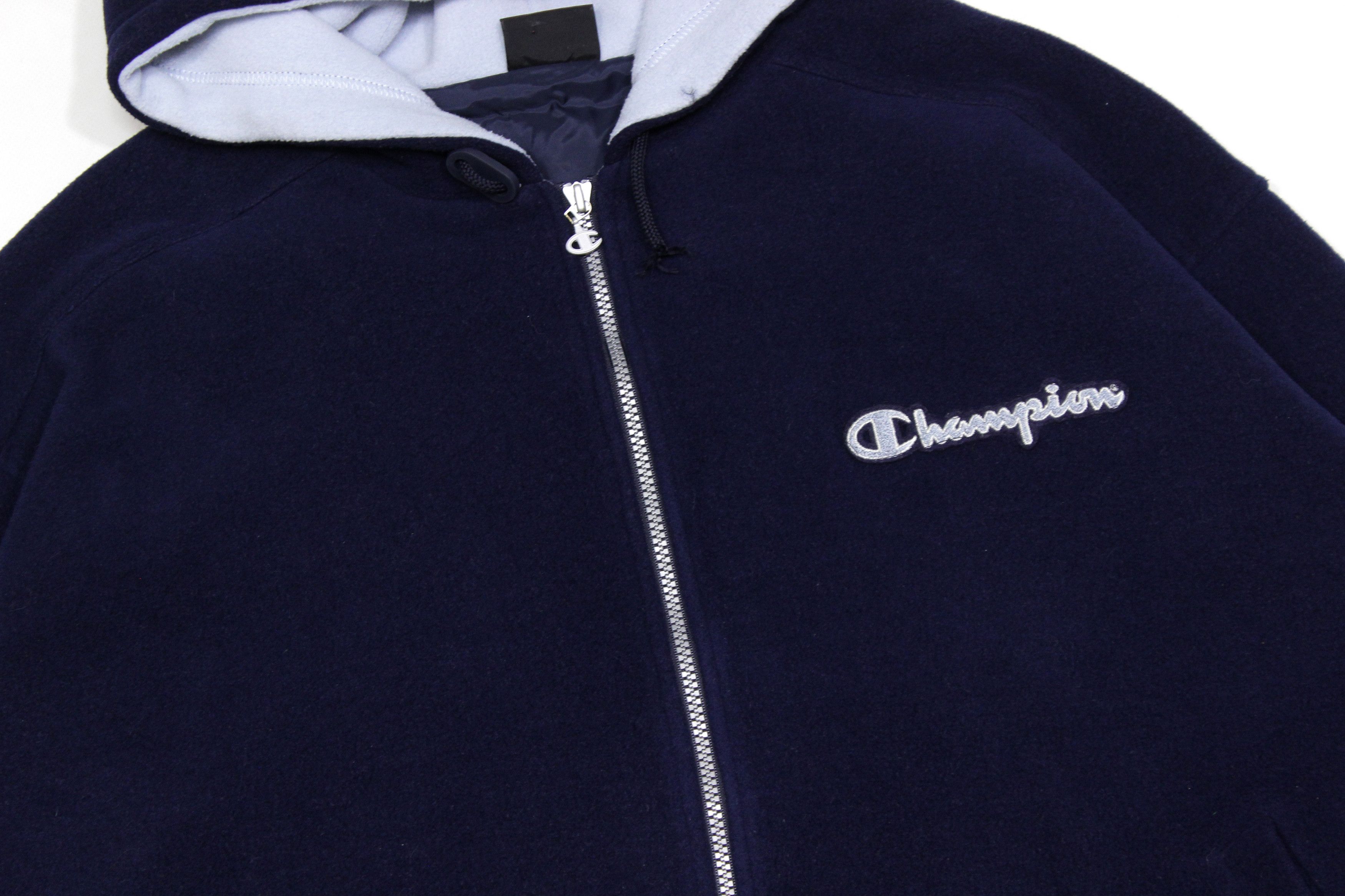 Champion Logo Hooded Fleece Jacket Vintage Size US L / EU 52-54 / 3 - 3 Thumbnail