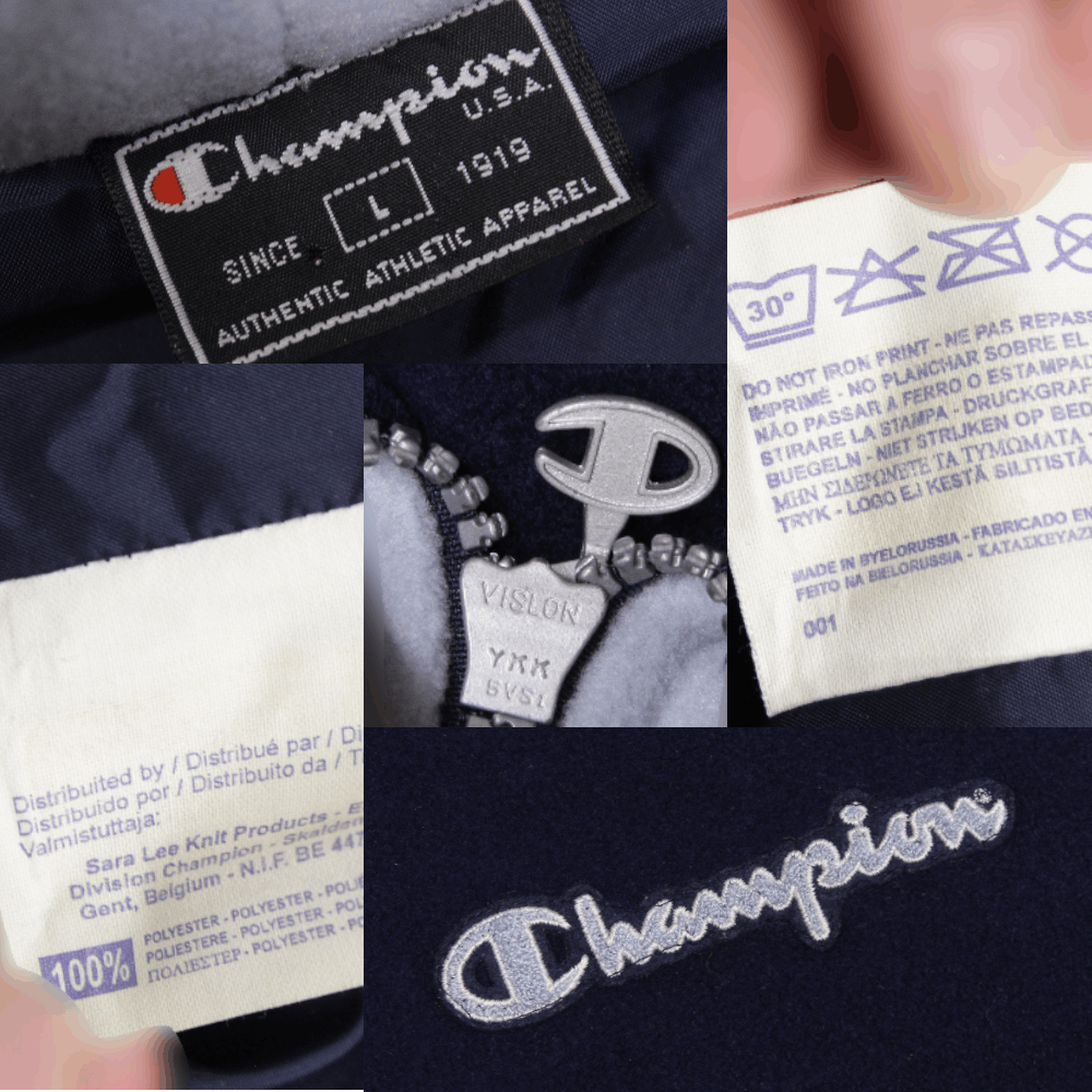 Champion Logo Hooded Fleece Jacket Vintage Size US L / EU 52-54 / 3 - 11 Thumbnail