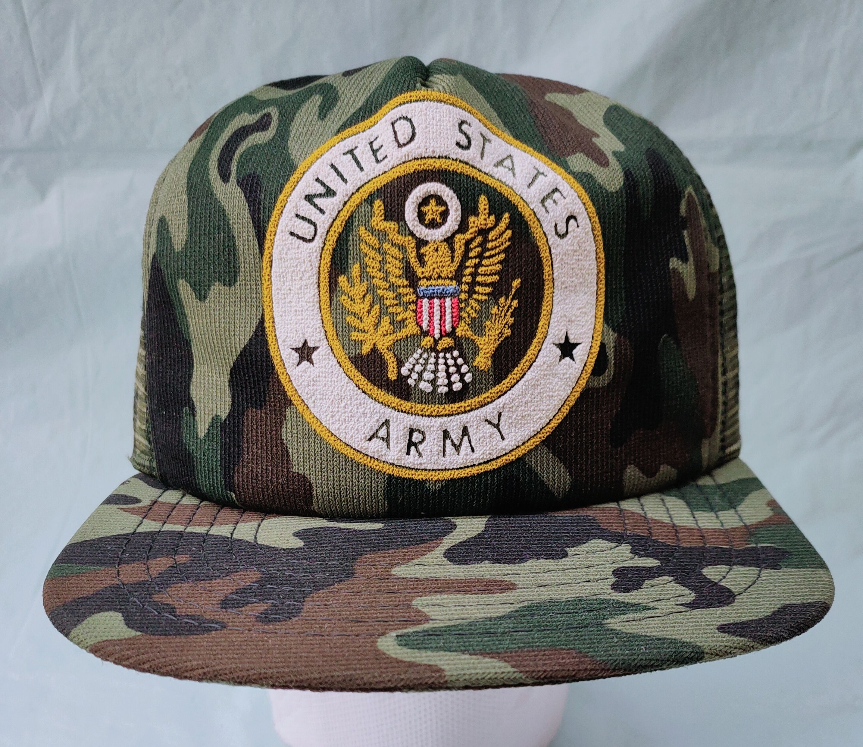 Vintage US ARMY camo trucker hat made in USA