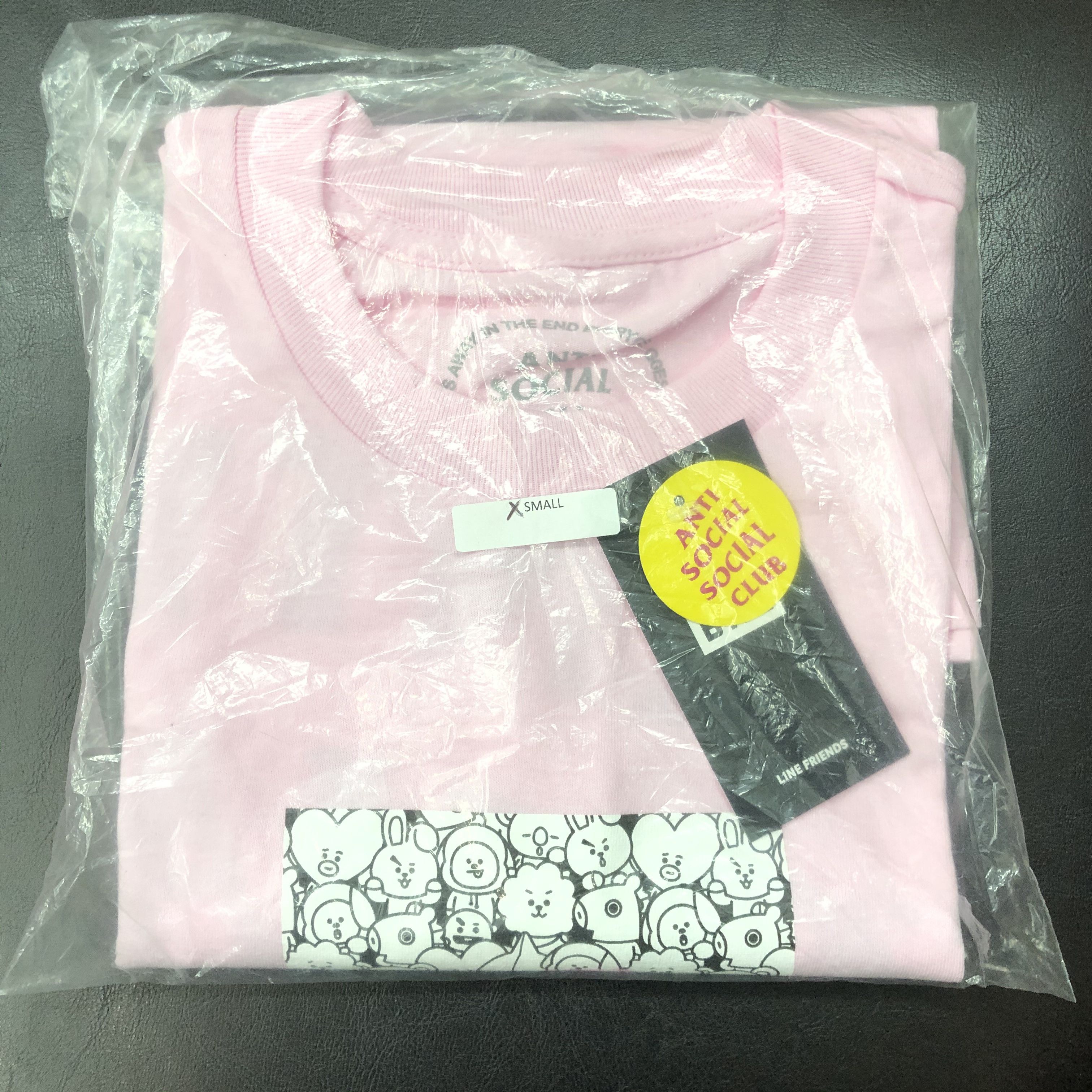 DS Black ASSC x BT21 white Box Logo What you need Pink Tee