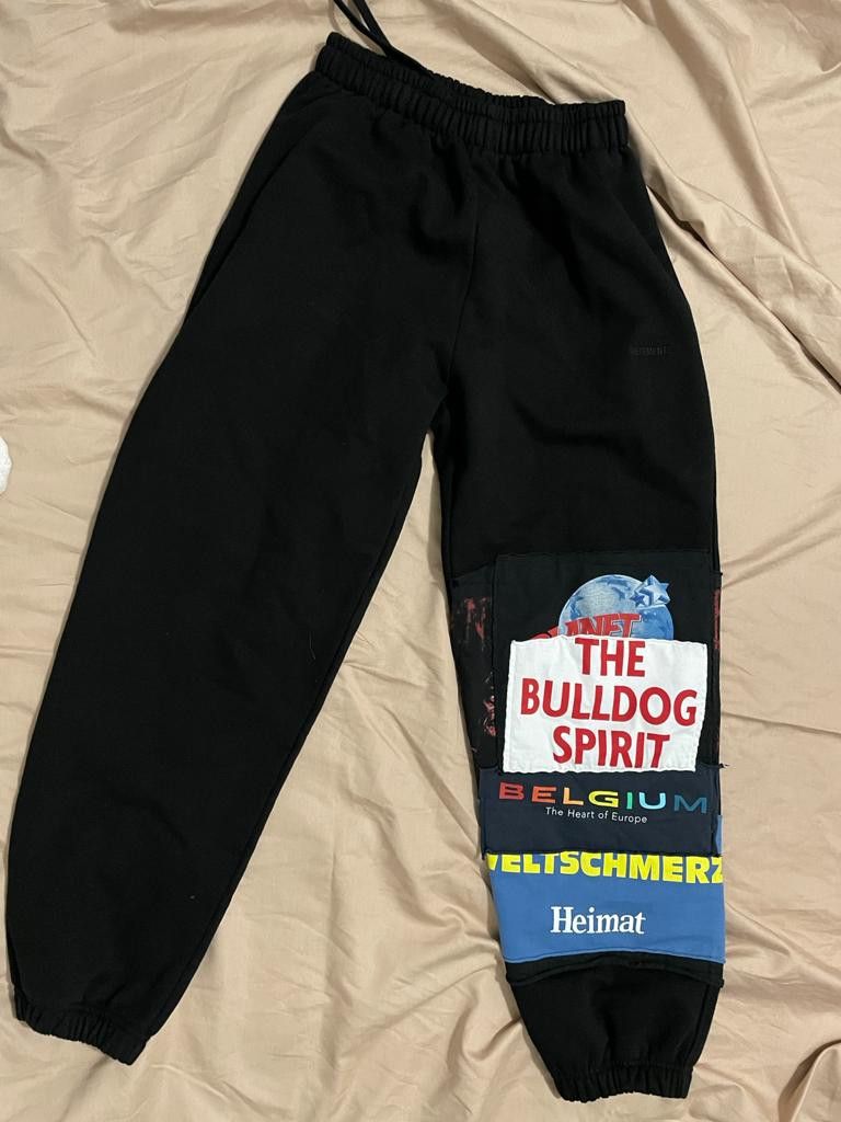 Vetements patchwork sweatpants in best sale black bulldog