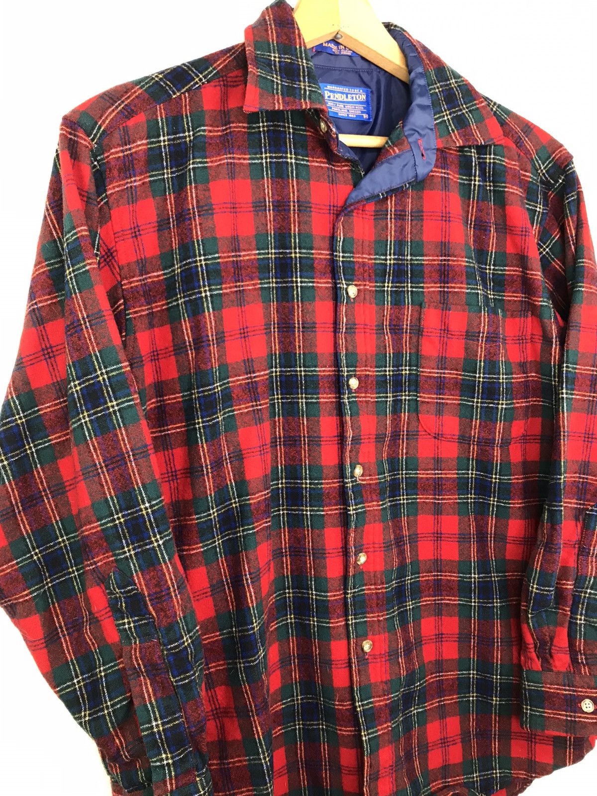 Pendleton Vintage Pendleton Flannel Shirt 70s 80s 90s Wool Plaid Size US M / EU 48-50 / 2 - 2 Thumbnail