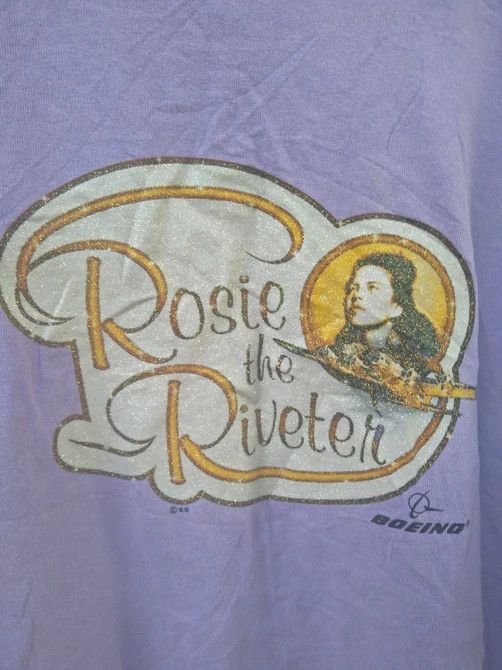 Vintage 🔥 90s BOEING ROSIE THE RIVETER IRON ON MOVIE SERIES Size US L / EU 52-54 / 3 - 1 Thumbnail