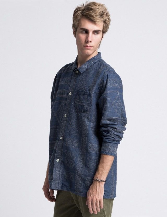 Snow Peak Indigo Stole Pattern Shirt Size US L / EU 52-54 / 3 - 7 Thumbnail