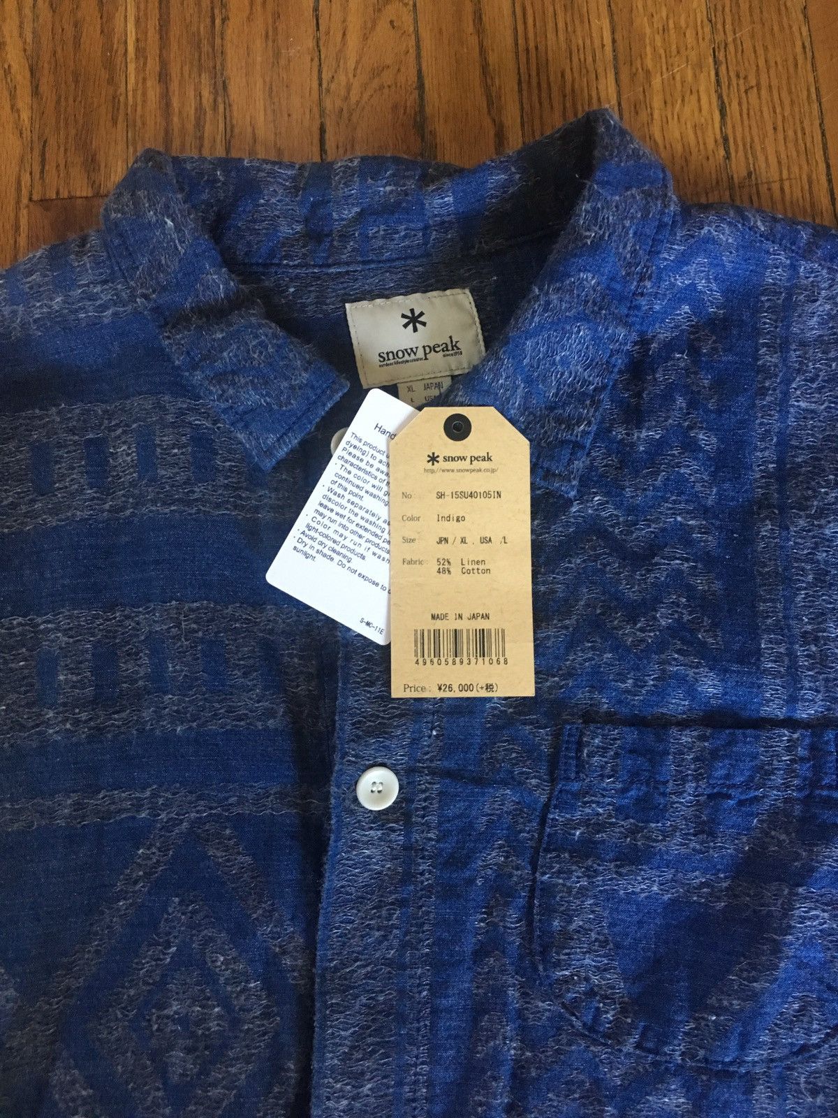 Snow Peak Indigo Stole Pattern Shirt Size US L / EU 52-54 / 3 - 2 Thumbnail