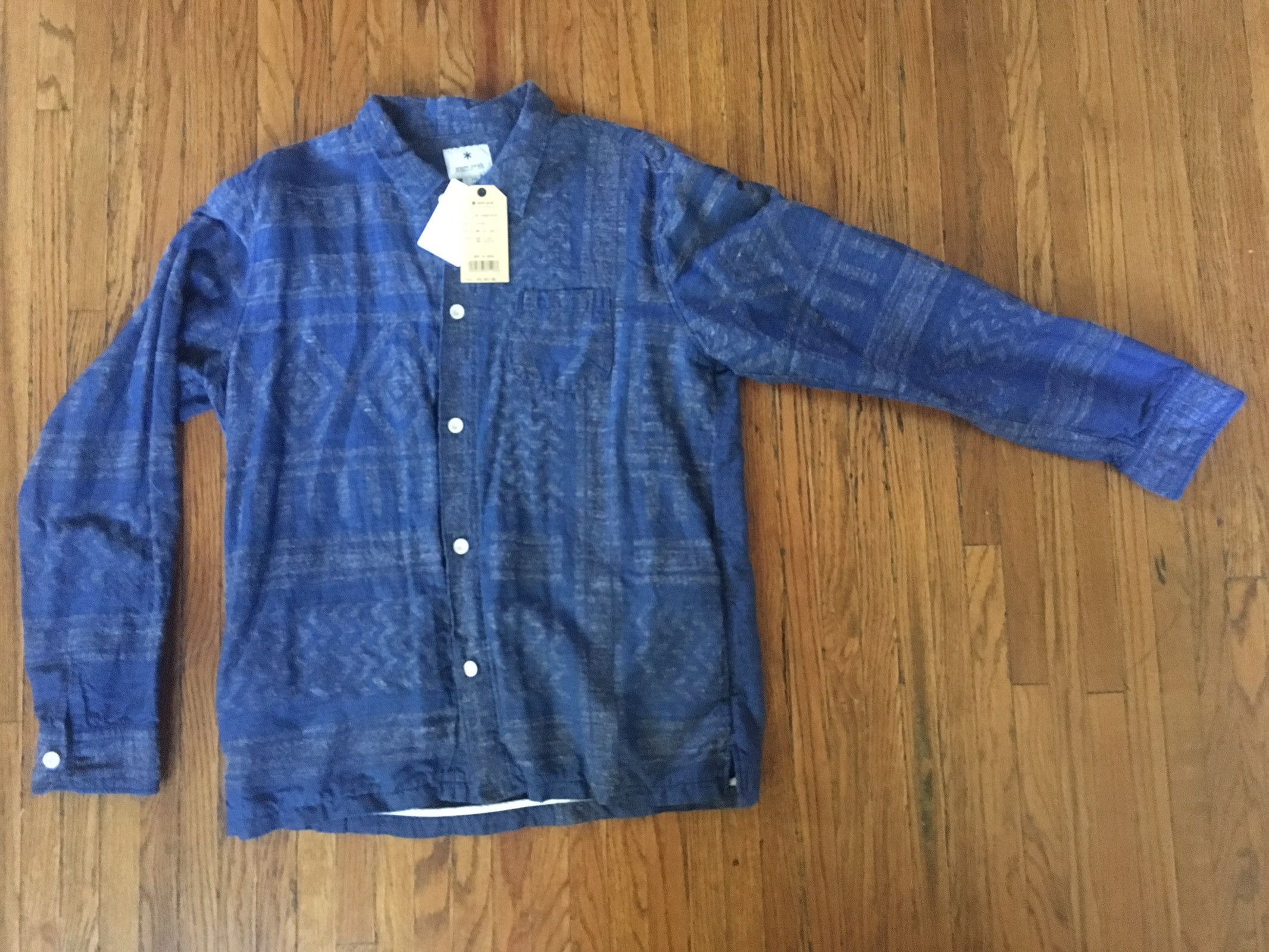 Snow Peak Indigo Stole Pattern Shirt Size US L / EU 52-54 / 3 - 1 Thumbnail