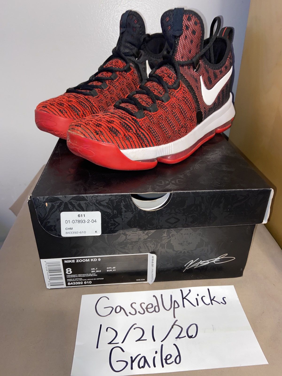 Nike KD 9 University Red Grailed