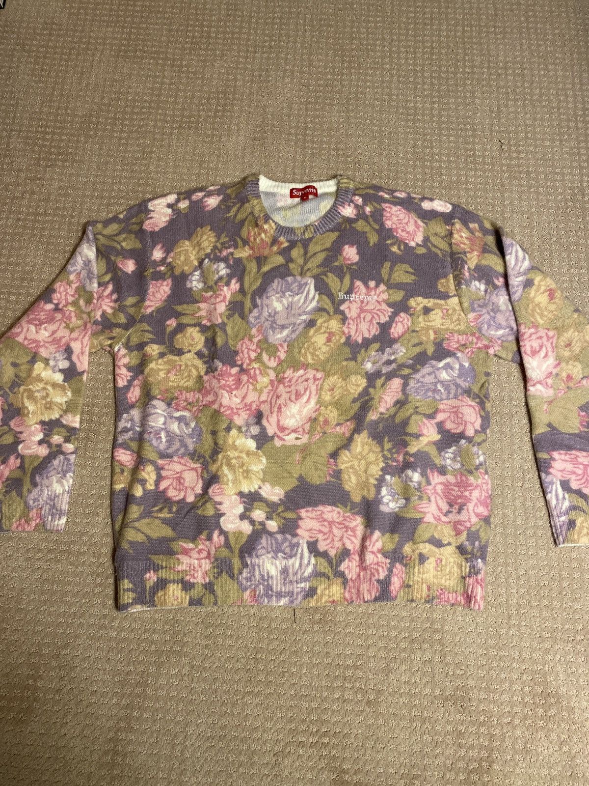 Supreme printed cheap floral angora sweater