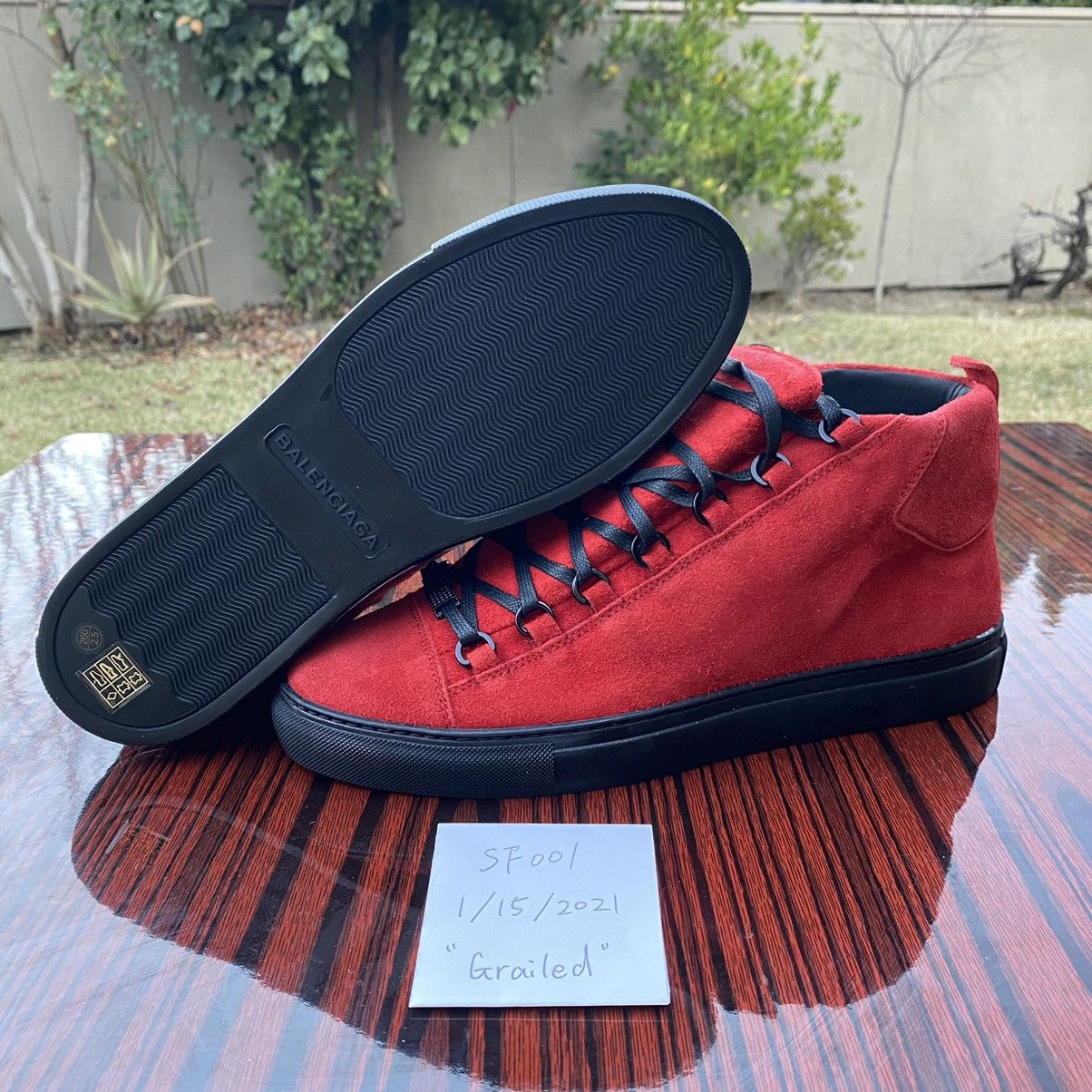 Balenciaga Arena High Red Black Suede Kanye West Size IT42 - Main Image
