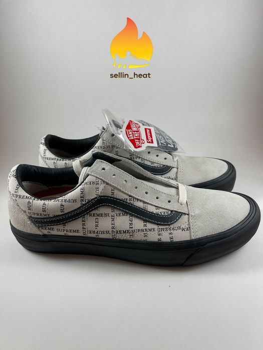 supreme vans old school grid white us9-