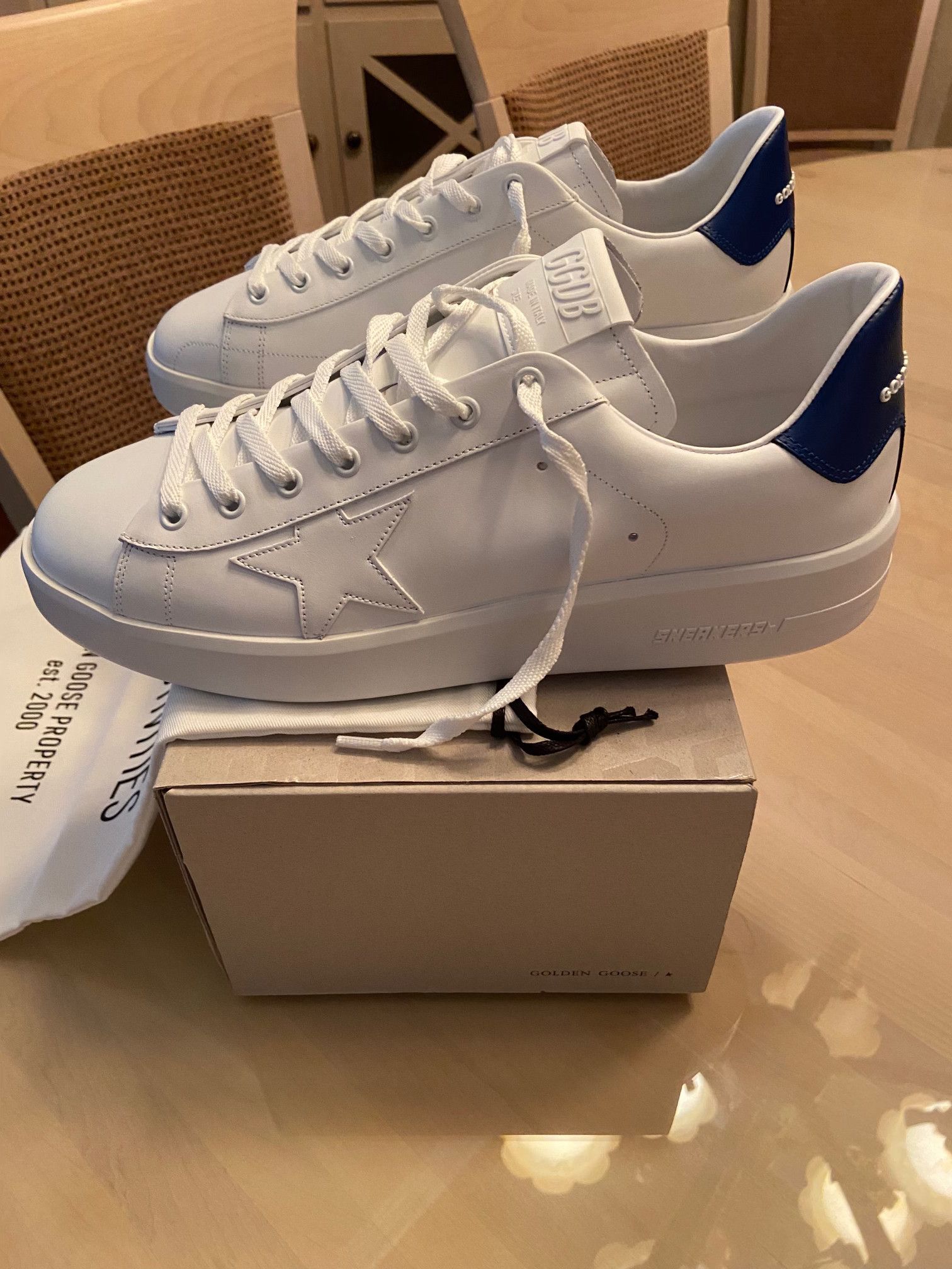 Golden Goose Golden Goose PURESTAR sneakers with blue heel tab Grailed
