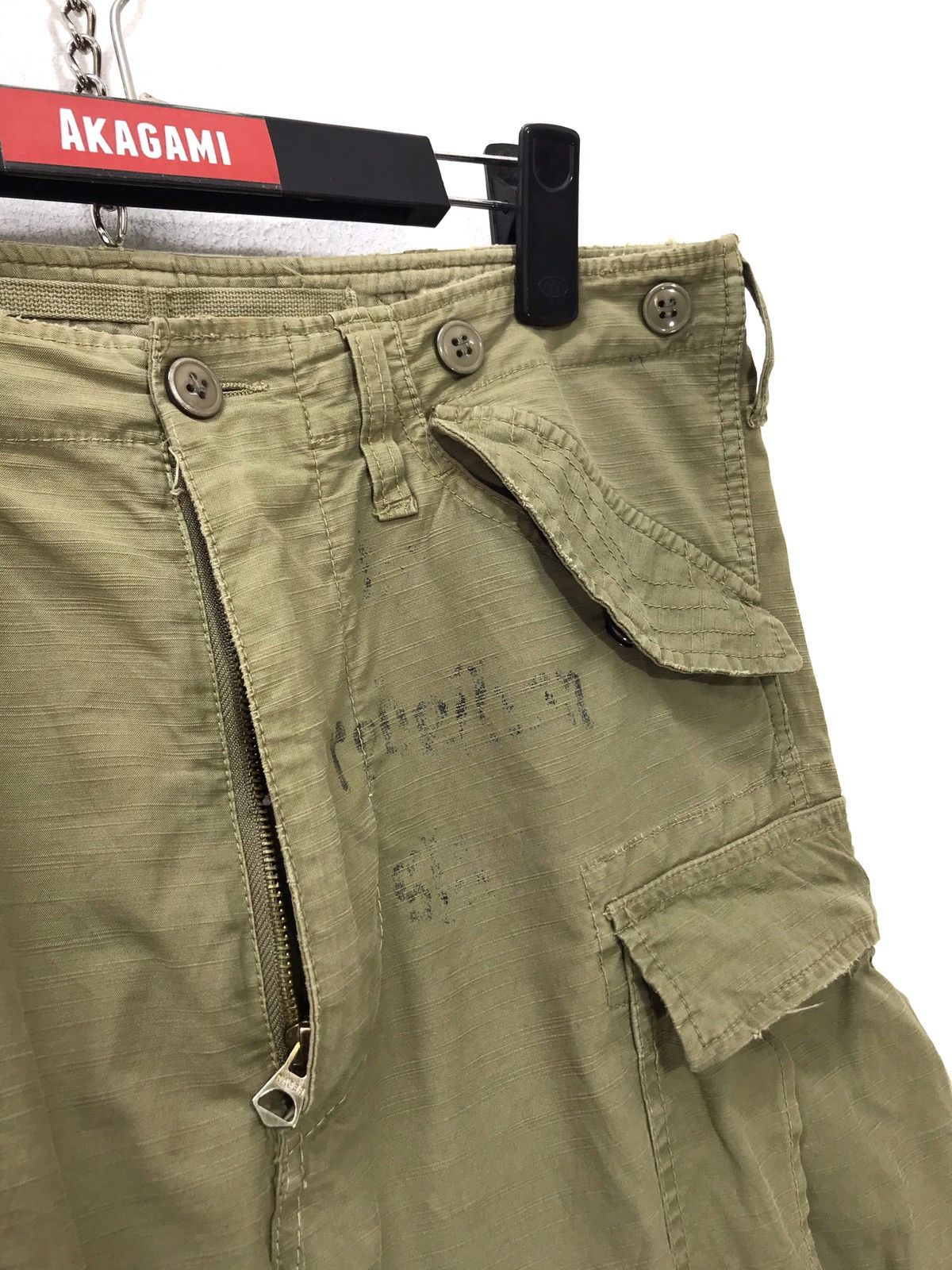 Japanese Brand Raer Italy Military Cargo Cropped Style Embroydery Pant 31🟦 Size US 32 / EU 48 - 9 Thumbnail