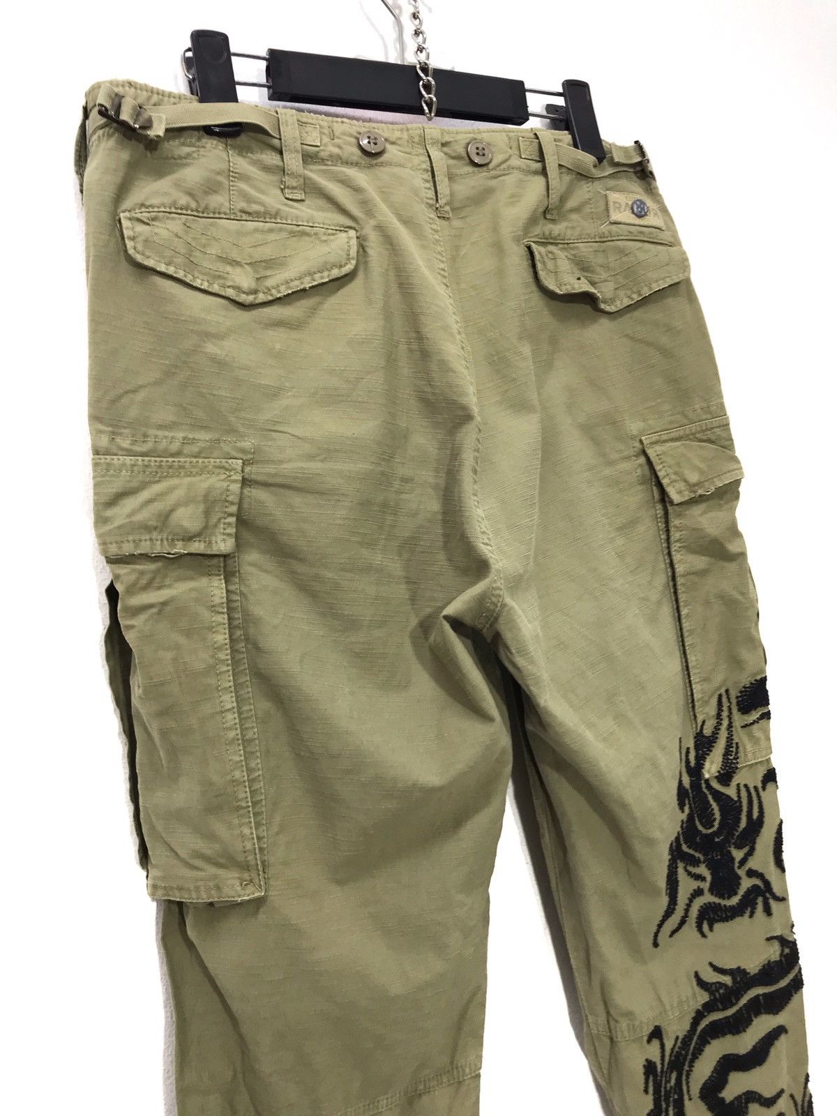 Japanese Brand Raer Italy Military Cargo Cropped Style Embroydery Pant 31🟦 Size US 32 / EU 48 - 3 Thumbnail