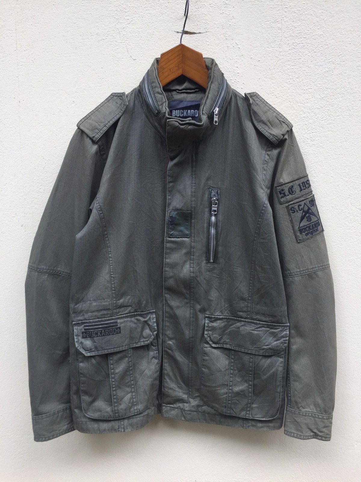 ★BUCKAROO★ Out Pocket Hood JP Dark Khaki B245JP400P Buckaroo Hoodie | Grailed
