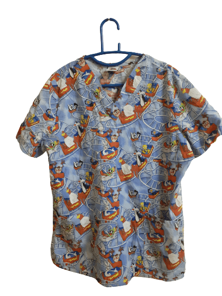 Very Nice Looney Tunes Full Print V Neck T Shirt