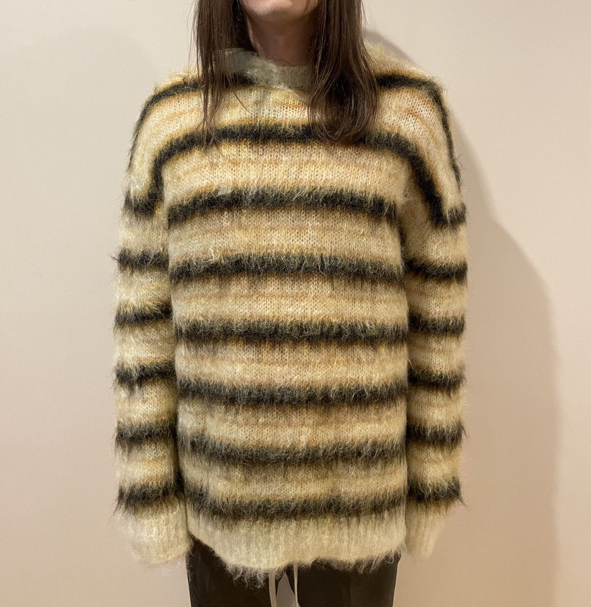 Marni Black/Yellow Striped Mohair Sweater Size US M / EU 48-50 / 2 - 8 Thumbnail