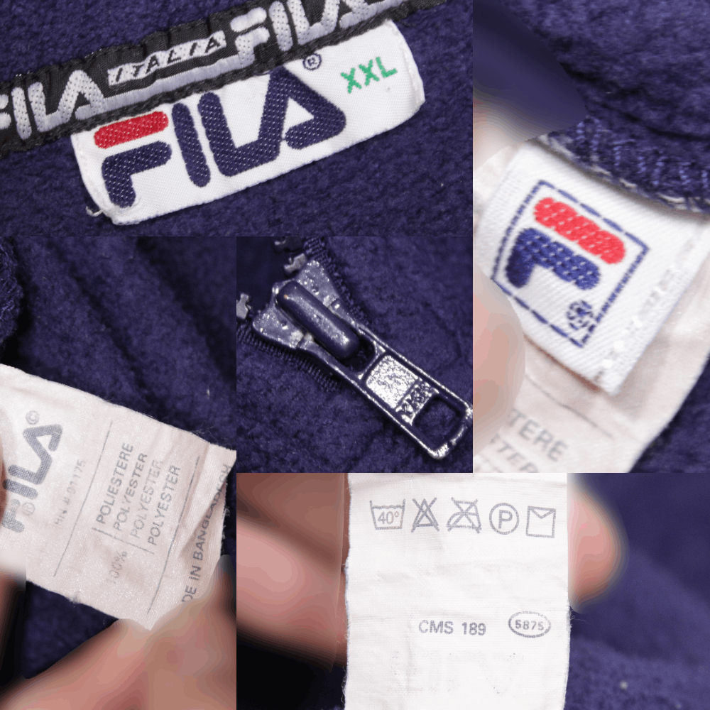 Fila 90S Embroidered Big Logo Fleece Jacket Vintage Size US XXL / EU 58 / 5 - 11 Thumbnail