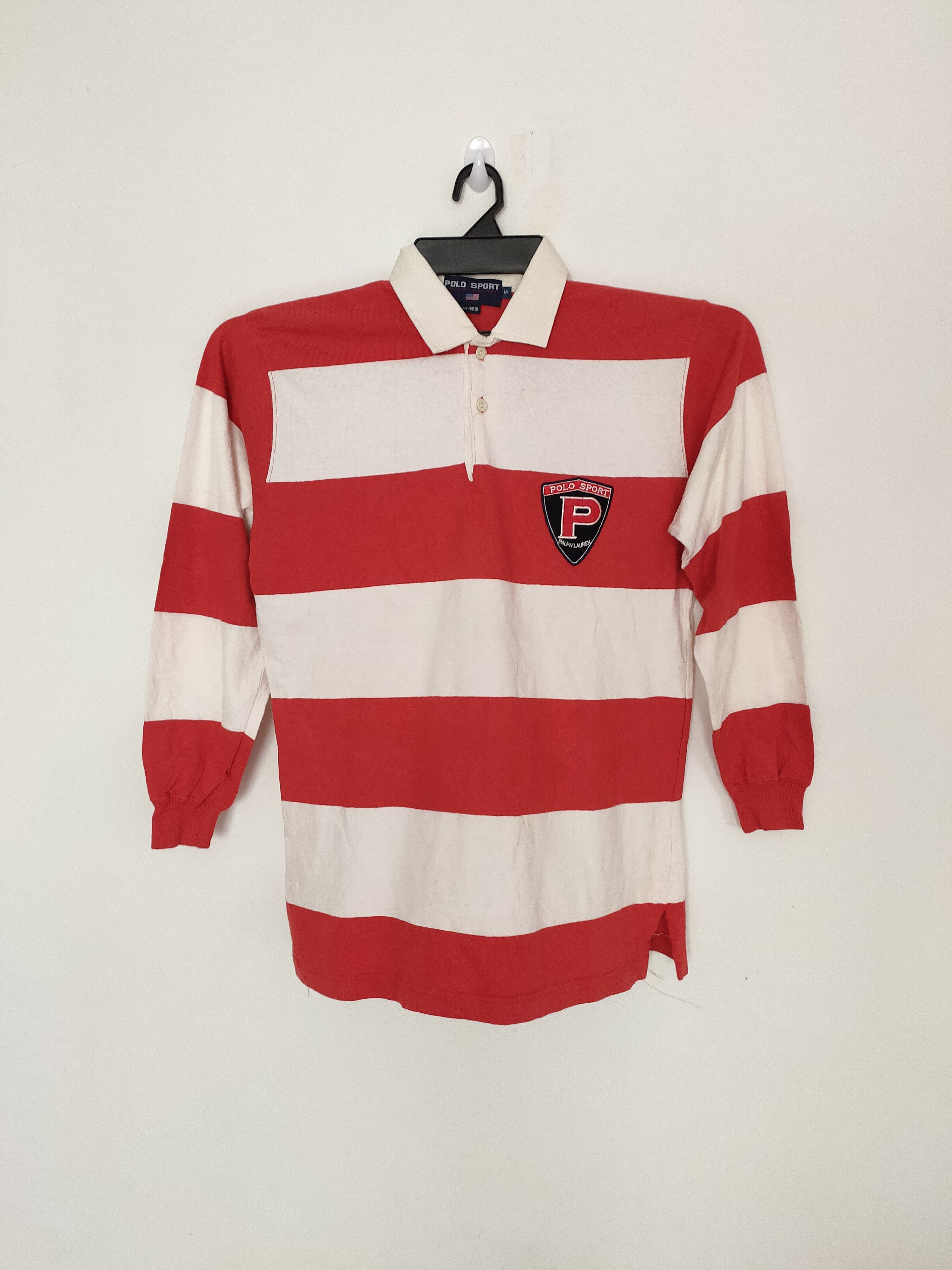 Polo Ralph Lauren Vintage Polo Sport Striped Spell Out Rugby Size US M / EU 48-50 / 2 - 1 Thumbnail