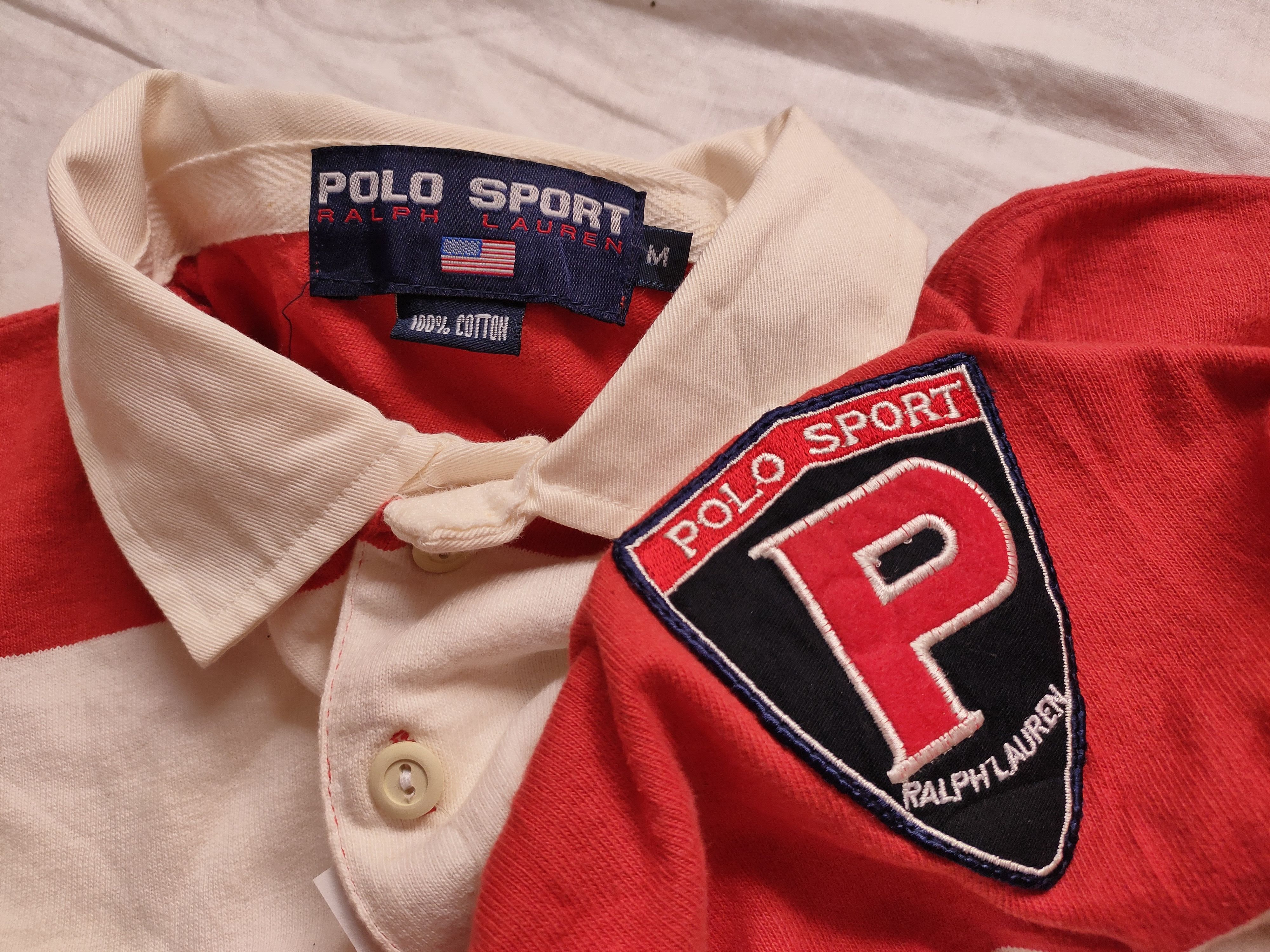 Polo Ralph Lauren Vintage Polo Sport Striped Spell Out Rugby Size US M / EU 48-50 / 2 - 4 Thumbnail