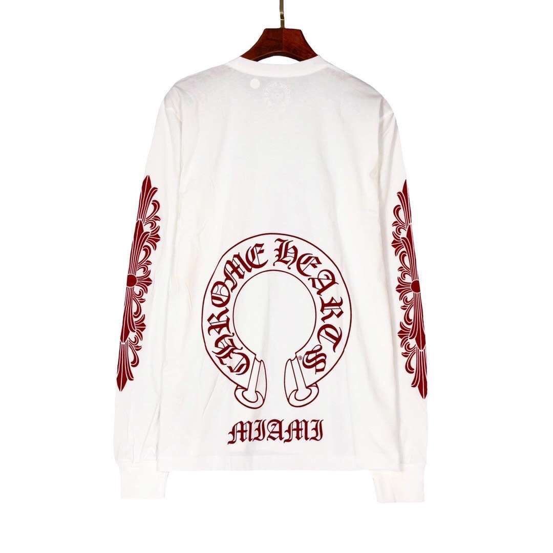 Chrome Hearts Chrome hearts miami exclusive red horseshoe long sleeve ...