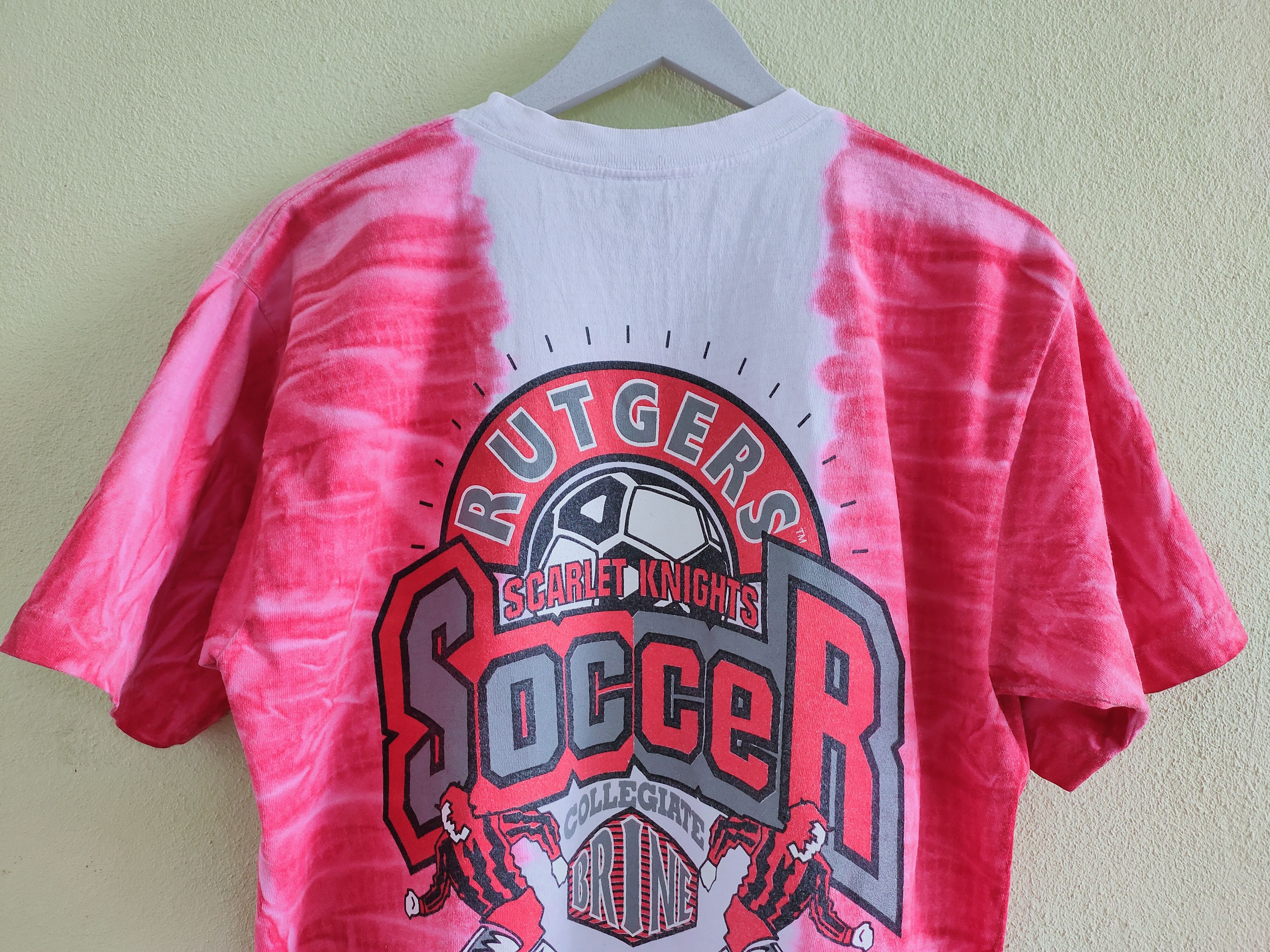 Vintage Vintage 90's RUTGERS SCARLETT KNIGHTS SOCCER tie dye tee Size US M / EU 48-50 / 2 - 2 Thumbnail