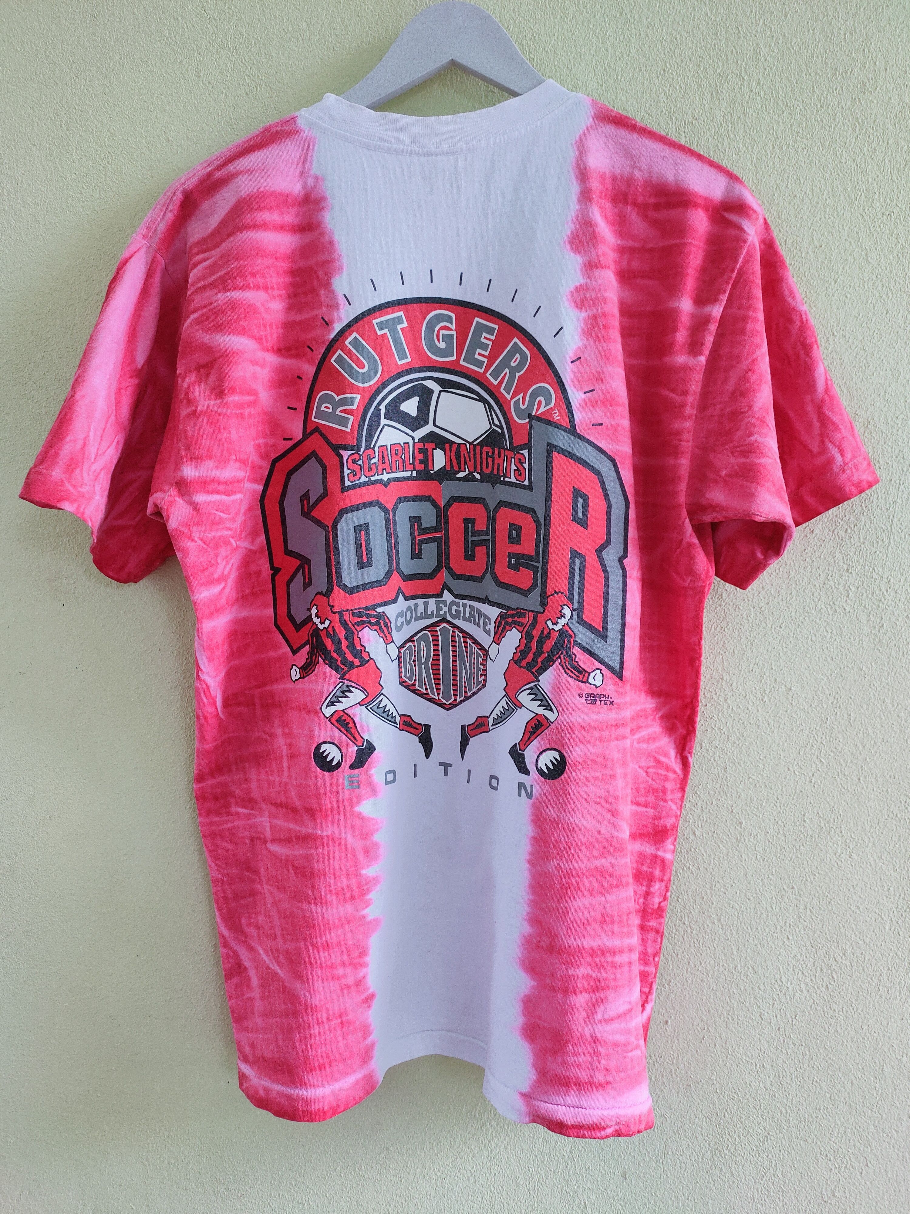 Vintage Vintage 90's RUTGERS SCARLETT KNIGHTS SOCCER tie dye tee Size US M / EU 48-50 / 2 - 1 Thumbnail