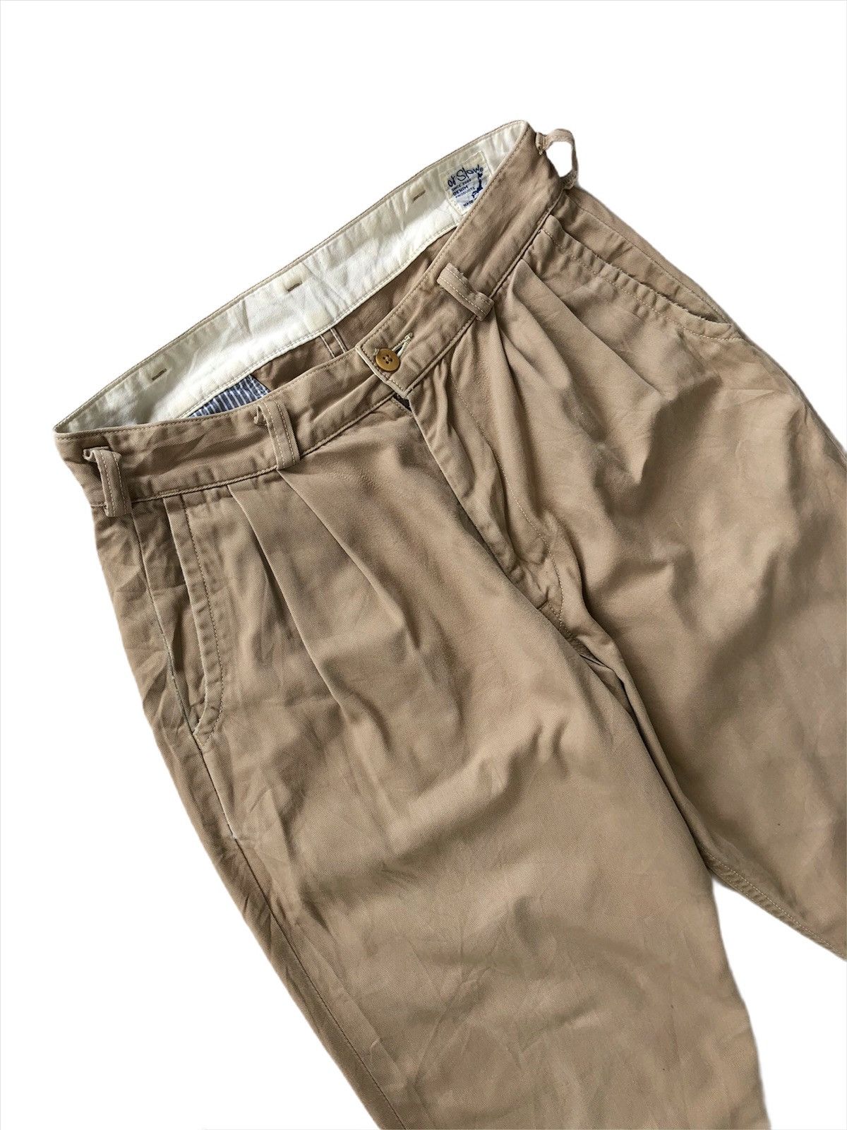 Orslow ORSLOW 🇯🇵 Drop Crotch 🎈Gabardine Crop Khakis Pants Size US 28 / EU 44 - 2 Thumbnail
