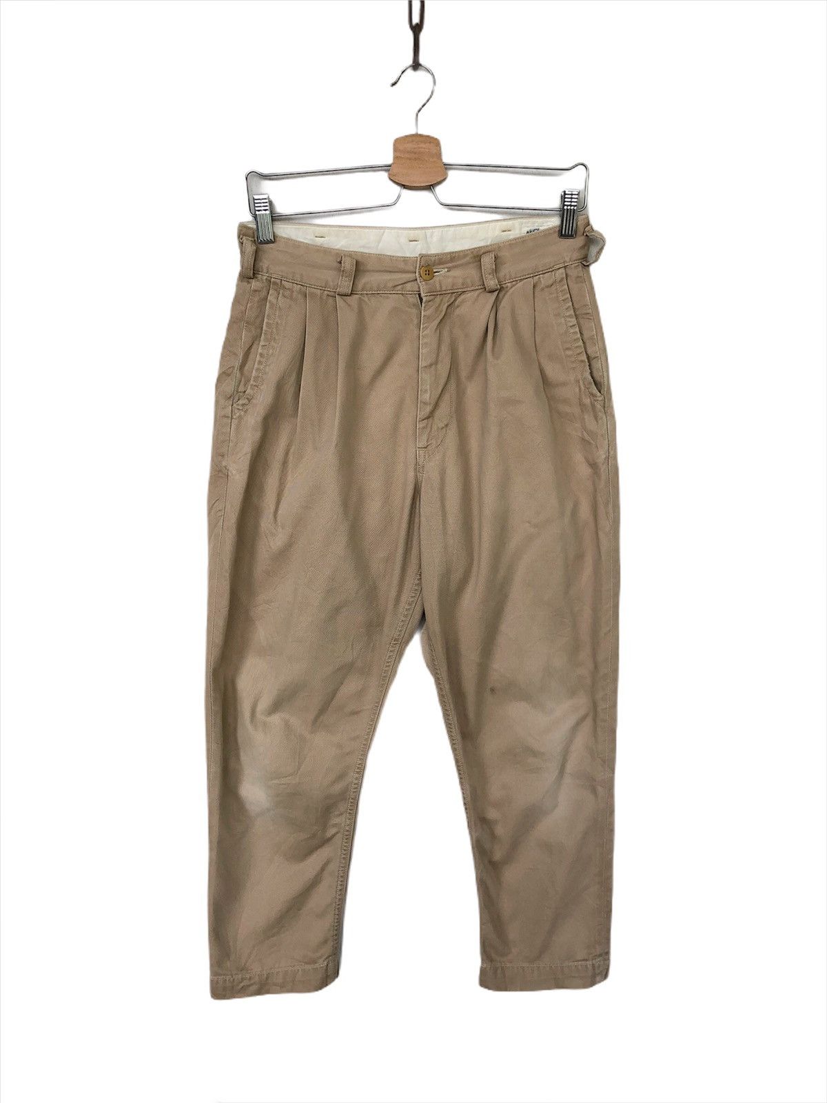 Orslow ORSLOW 🇯🇵 Drop Crotch 🎈Gabardine Crop Khakis Pants Size US 28 / EU 44 - 3 Thumbnail
