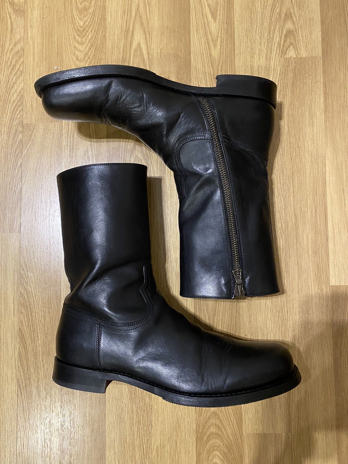 Dries Van Noten Leather Biker Boots | Grailed