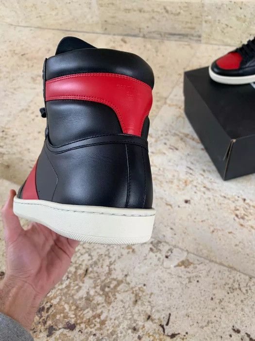Saint Laurent Paris Wolly High Top Trainer in Black / Vermillion Size US 9 / EU 42 - 12 Thumbnail