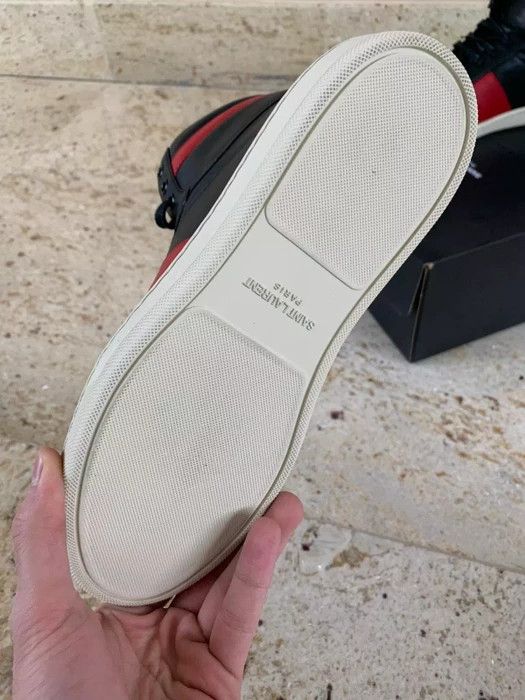 Saint Laurent Paris Wolly High Top Trainer in Black / Vermillion Size US 9 / EU 42 - 11 Thumbnail