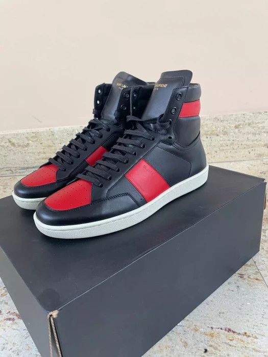 Saint Laurent Paris Wolly High Top Trainer in Black / Vermillion Size US 9 / EU 42 - 2 Thumbnail