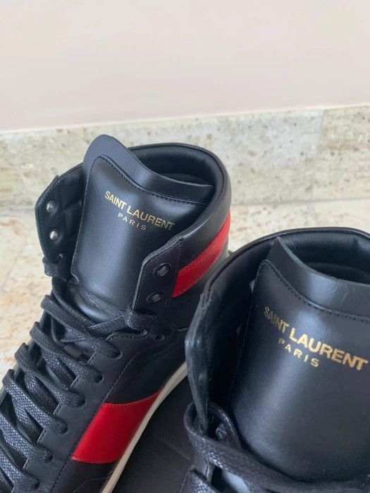 Saint Laurent Paris Wolly High Top Trainer in Black / Vermillion Size US 9 / EU 42 - 13 Thumbnail
