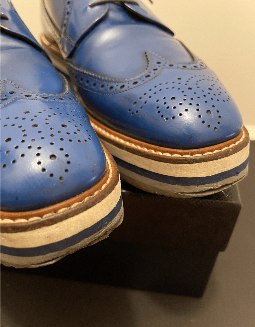 Prada Prada Spazzolato Wingtip Brogue Creepers Size US 9.5 / EU 42-43 - 4 Thumbnail