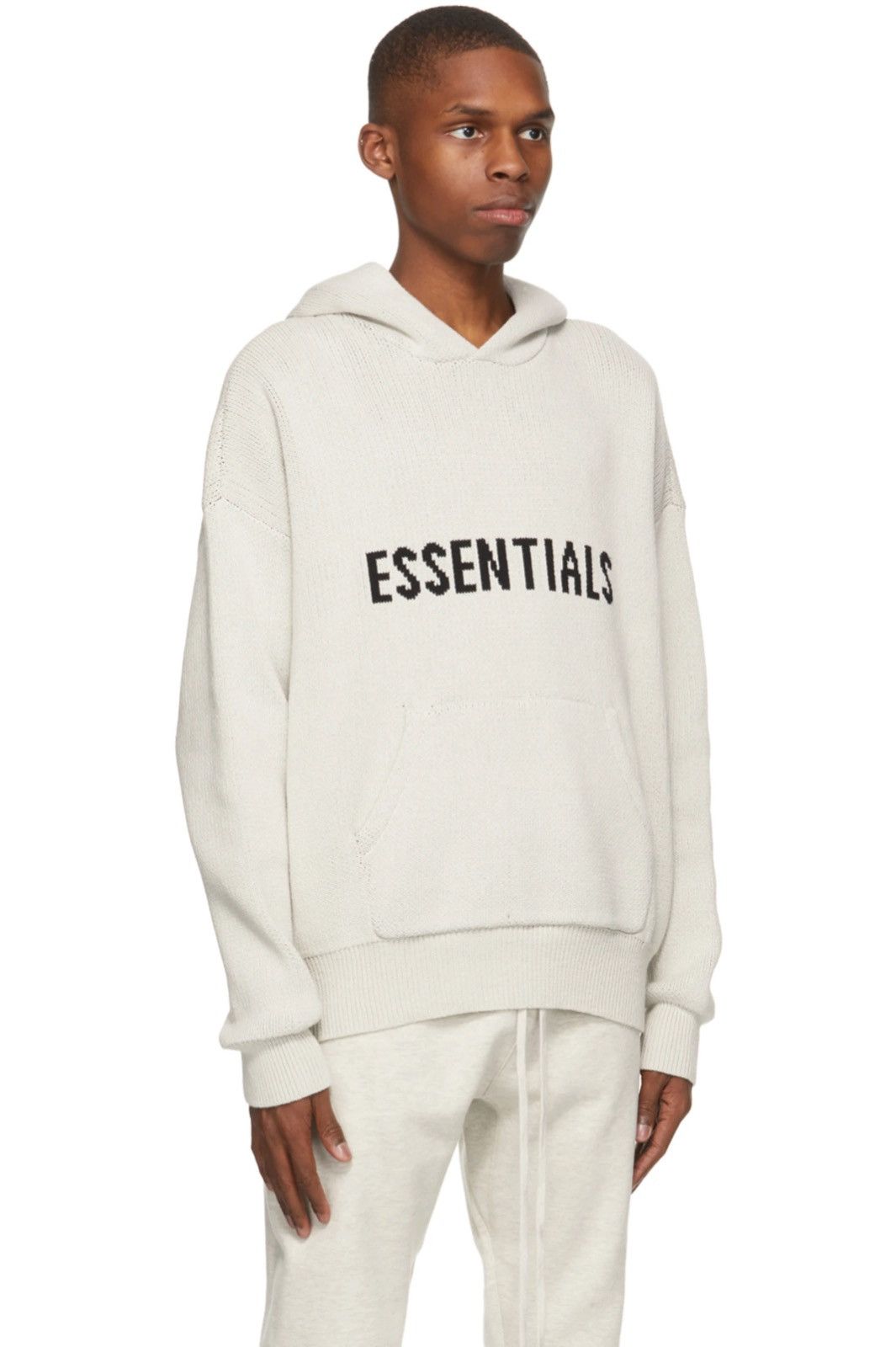 Fear of God Fear Of God ESSENTIALS Knit Logo Hoodie | Grailed