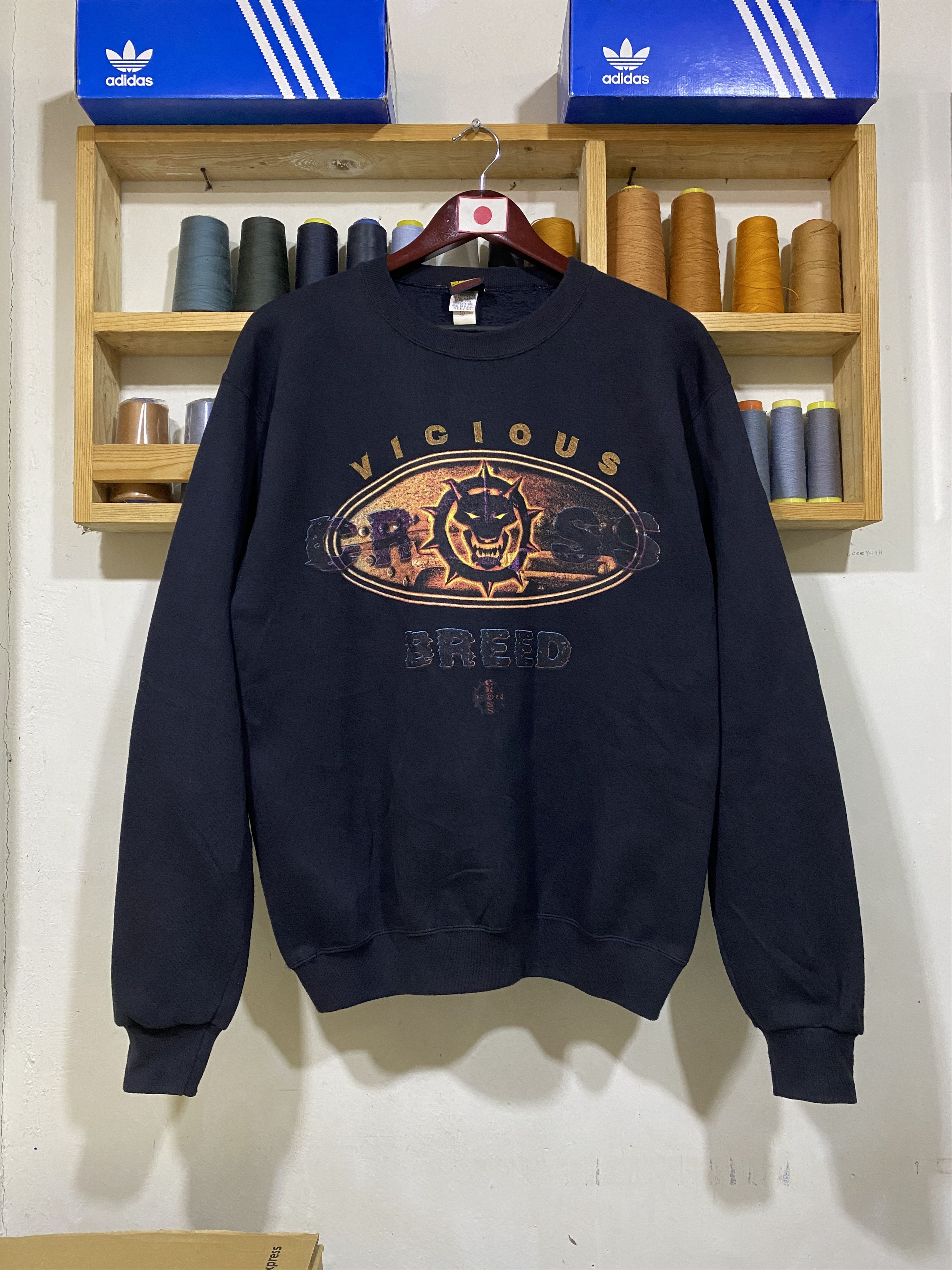 Vintage Vintage 90s Vicious Cross Breed Big Logo Skate Sweatshirt Size US M / EU 48-50 / 2 - 1 Thumbnail
