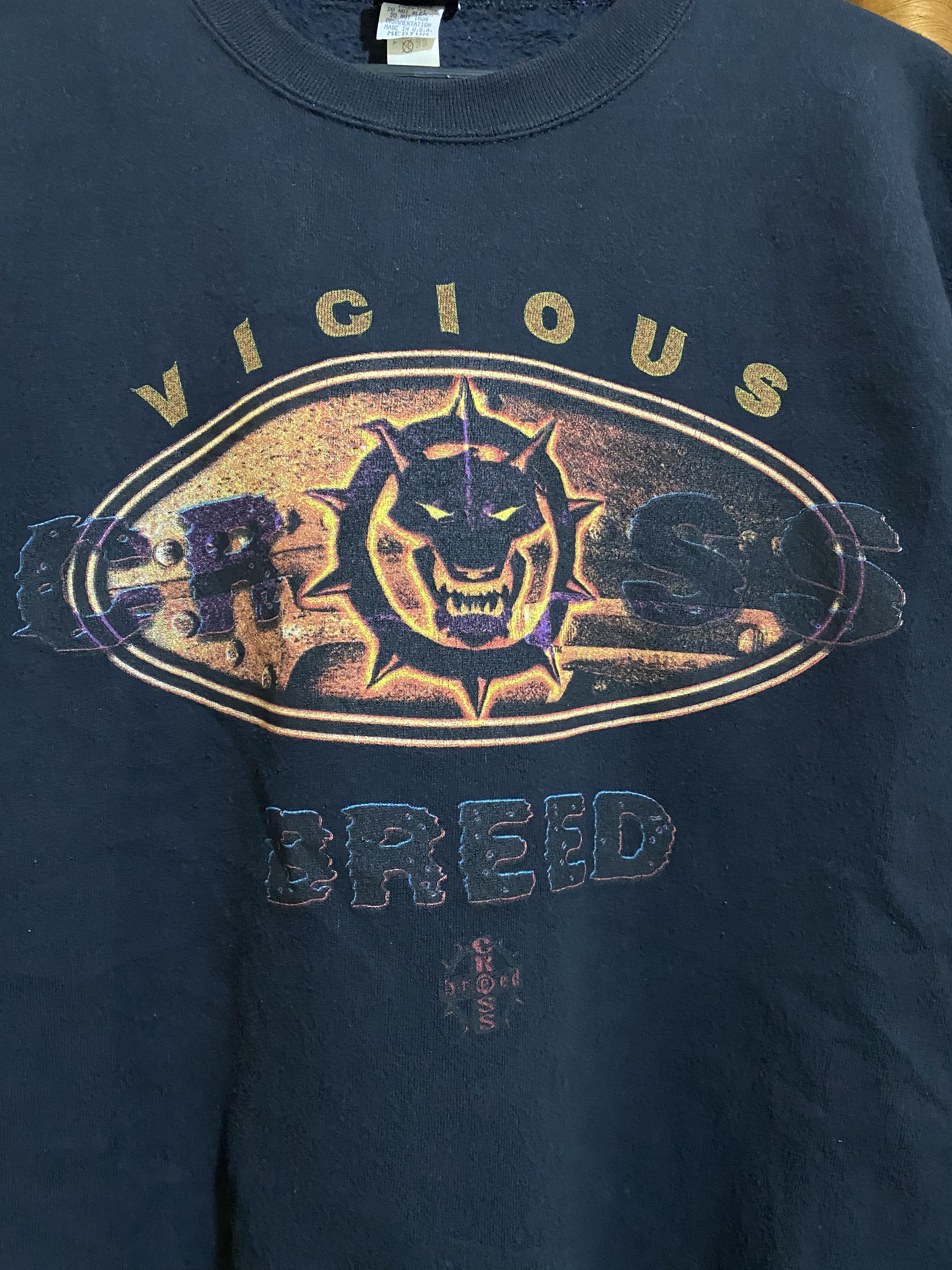 Vintage Vintage 90s Vicious Cross Breed Big Logo Skate Sweatshirt Size US M / EU 48-50 / 2 - 2 Thumbnail