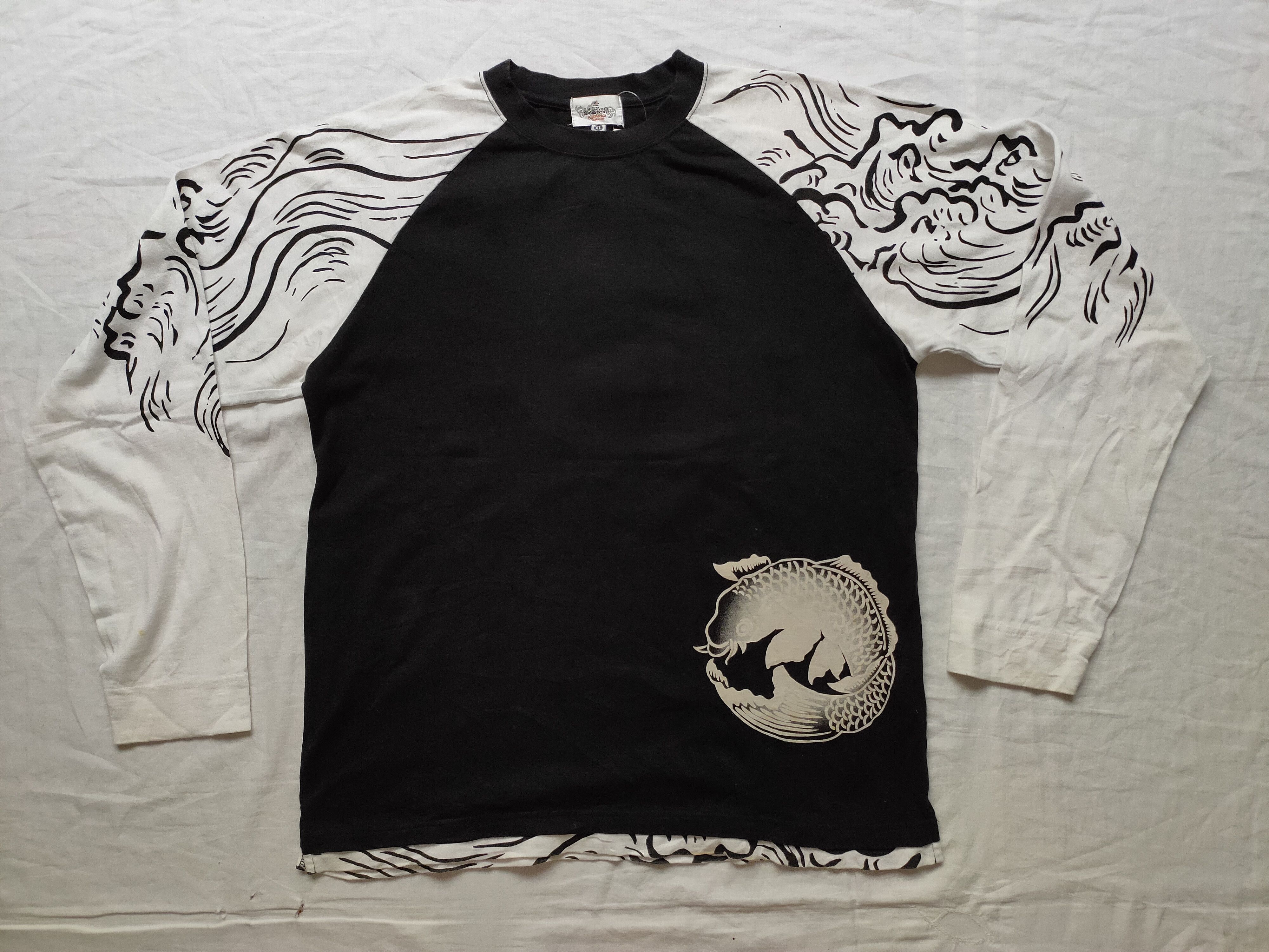 Karakuri Tamashii Sukajan Shirt karakuri Fish Koi Embroidery Dragon Tiger Size US XL / EU 56 / 4 - 2 Thumbnail