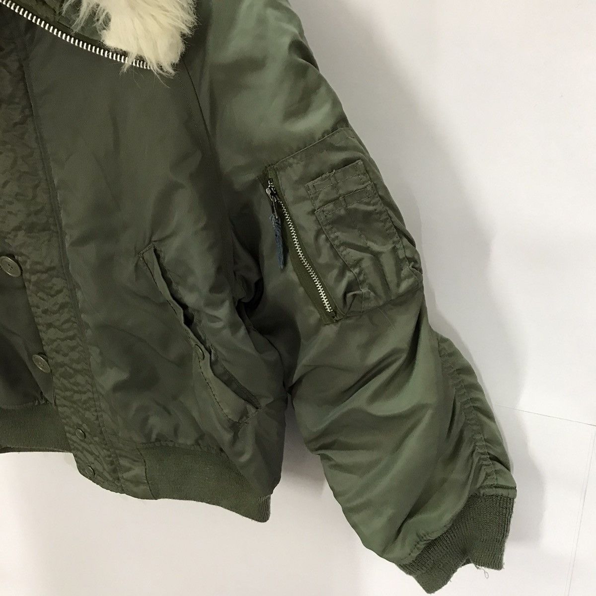 Vintage Military Ma-1 Style Bomber White Fur Hoodies Jacket Size US M / EU 48-50 / 2 - 2 Thumbnail