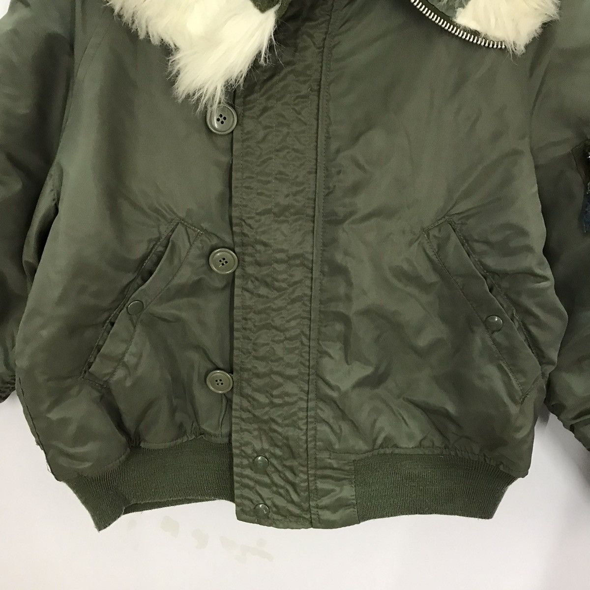 Vintage Military Ma-1 Style Bomber White Fur Hoodies Jacket Size US M / EU 48-50 / 2 - 3 Thumbnail