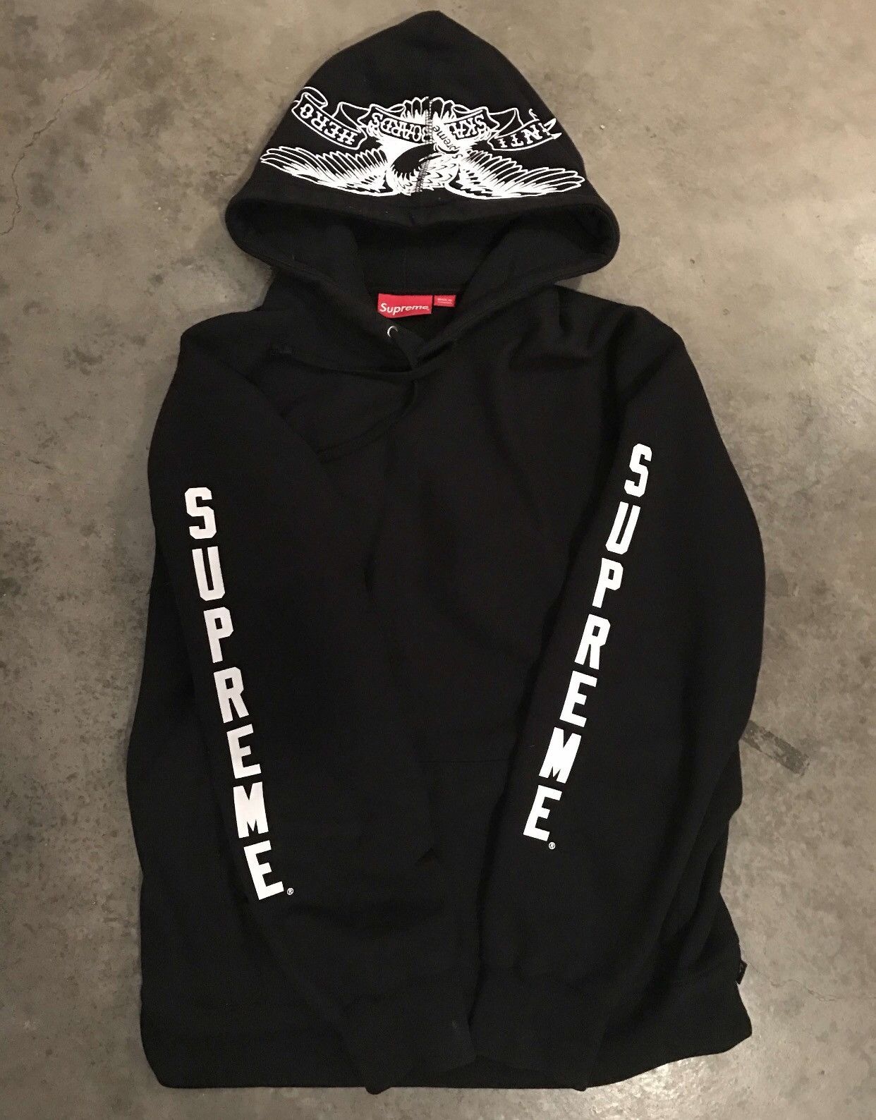 Supreme Supreme x Anti Hero Hoodie | Grailed