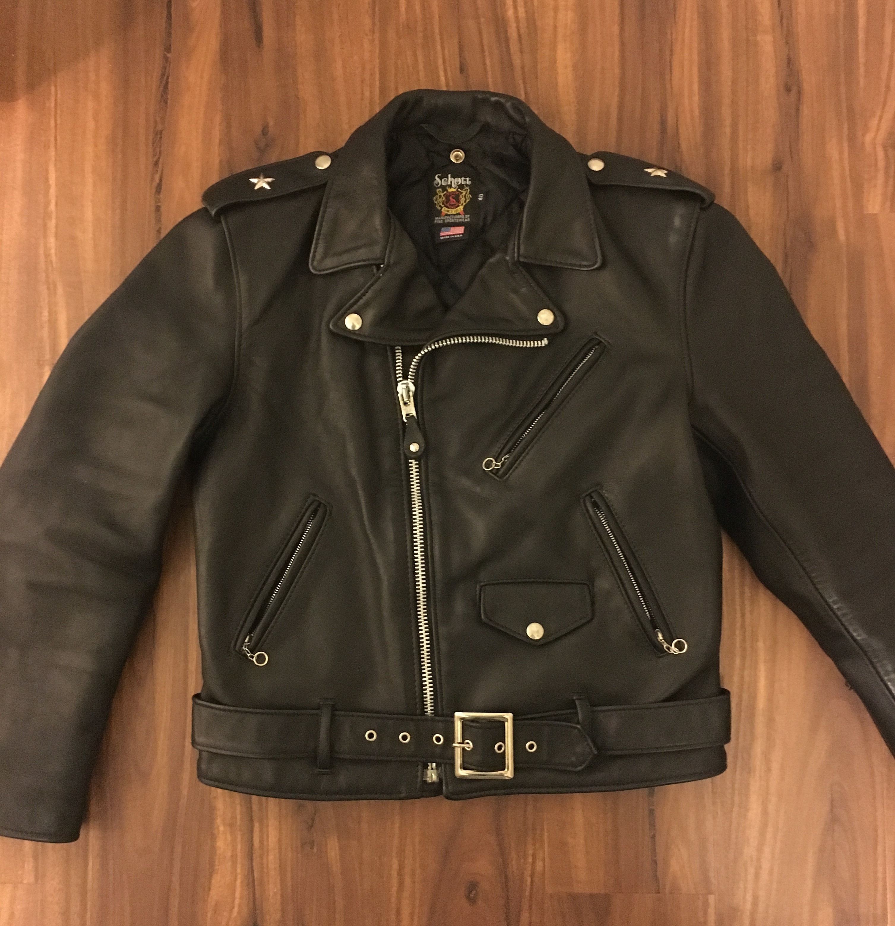 Schott Schott 613us Perfecto 40 Leather Jacket black biker double 