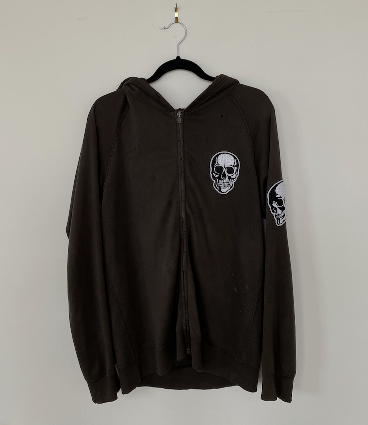 トップス 00s NUMBER(N)INE damage Number (N)ine SS04 Skull Zip Hoodie | Grailed