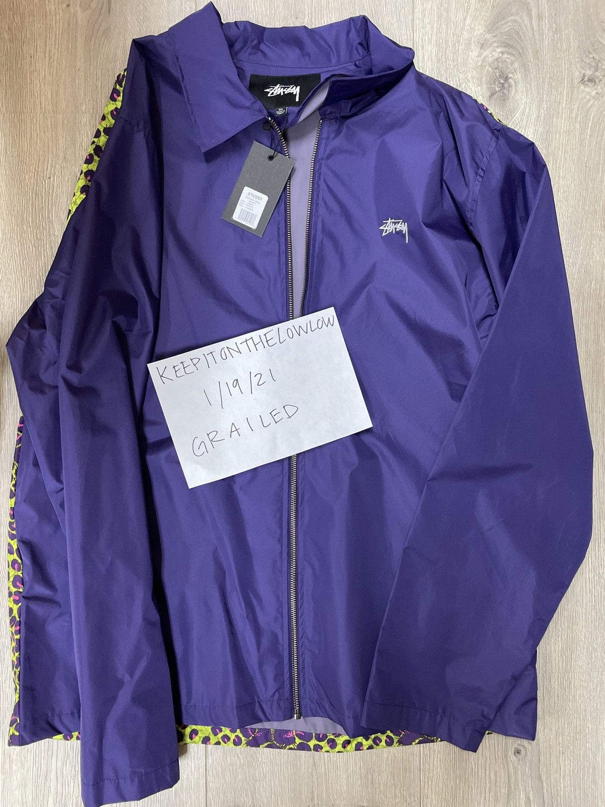 STUSSY MEN'S PURPLE METALLIC WINDBREAKER JACKET SIZE outlet S