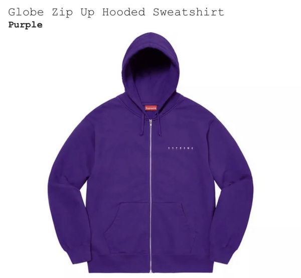 Supreme Supreme Globe Zip Up Hooded Sweatshirt | Grailed