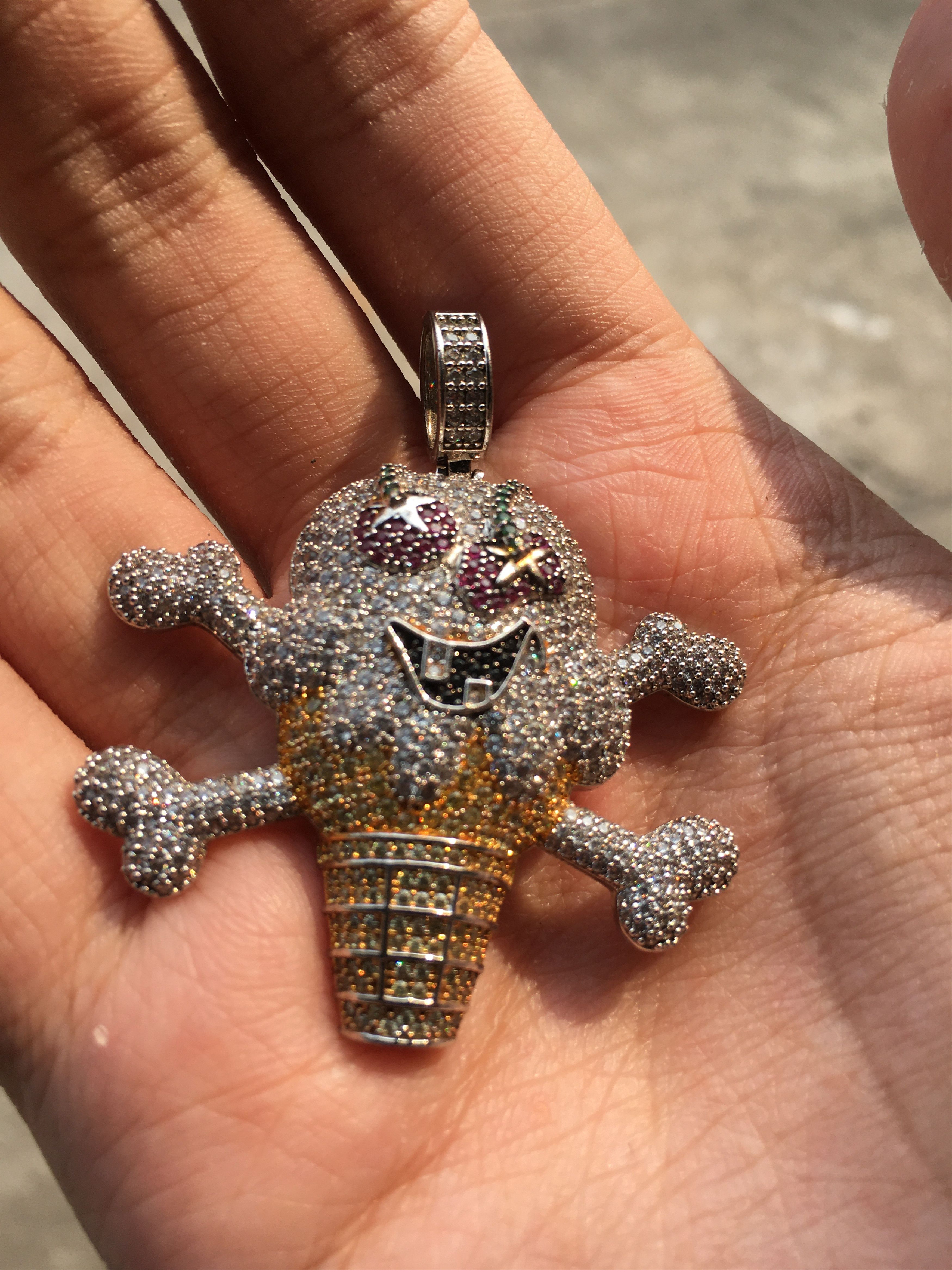 Billionaire Boys Club Iced out bbc ice cream skull pendant | Grailed