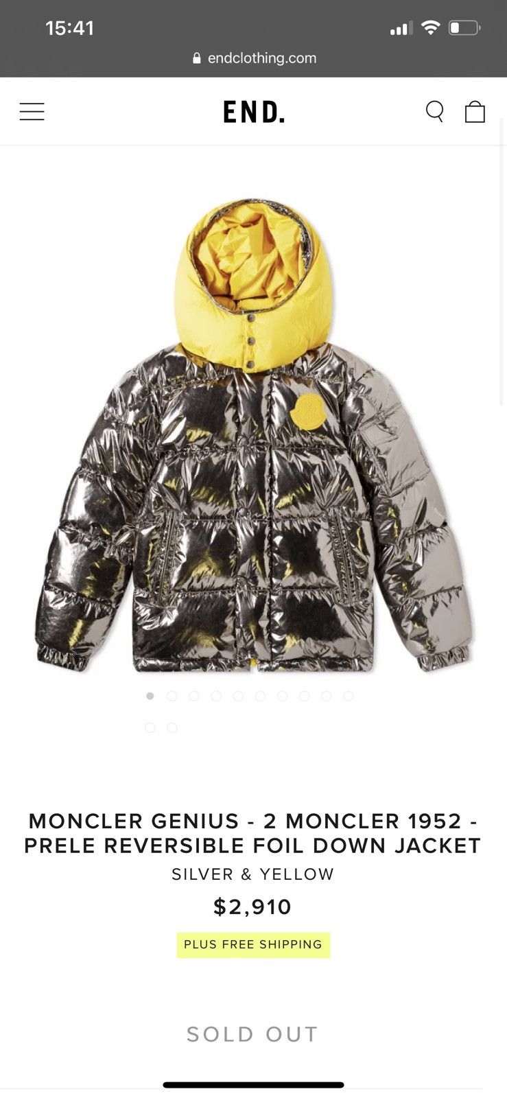 Moncler silver and yellow jacket on sale