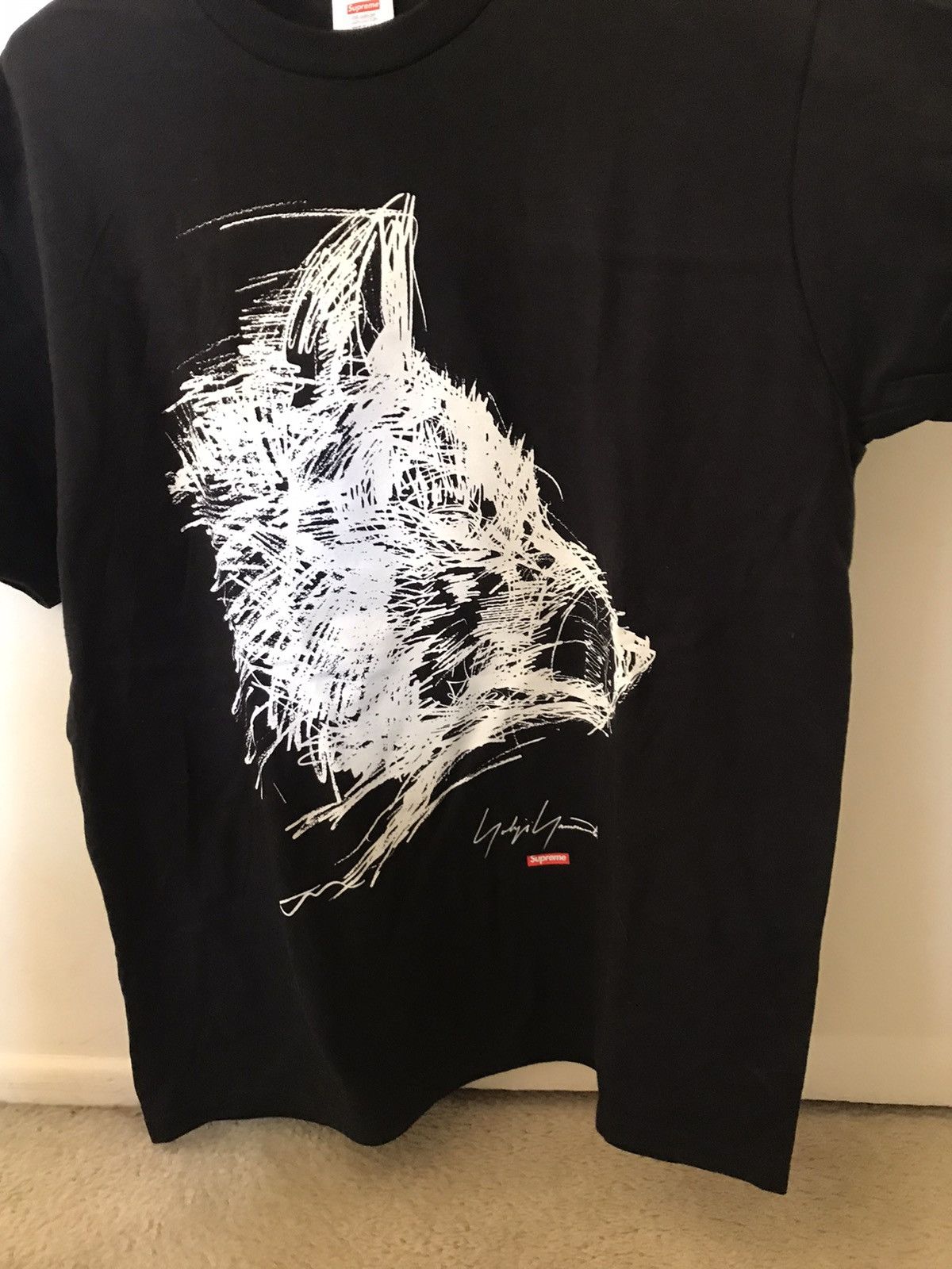 Supreme Supreme®/Yohji Yamamoto® Scribble Wolf Tee Black | Grailed